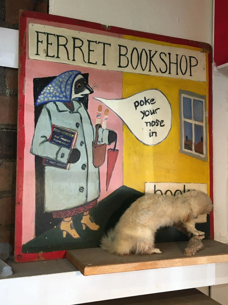 This vintage sign originally featured in The Ferret Featherston shop. Featherston is officially recognised as  A Book Town , defined as a small rural town or village, close to major cities, in which second-hand and antiquarian bookshops are concentrated.