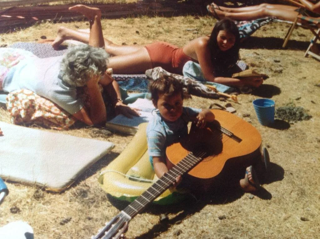 Me, mum, and nana, Glendhu Bay, Christmas 1979.