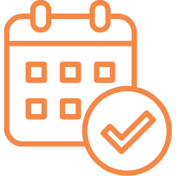 Calendar icon with a checkmark