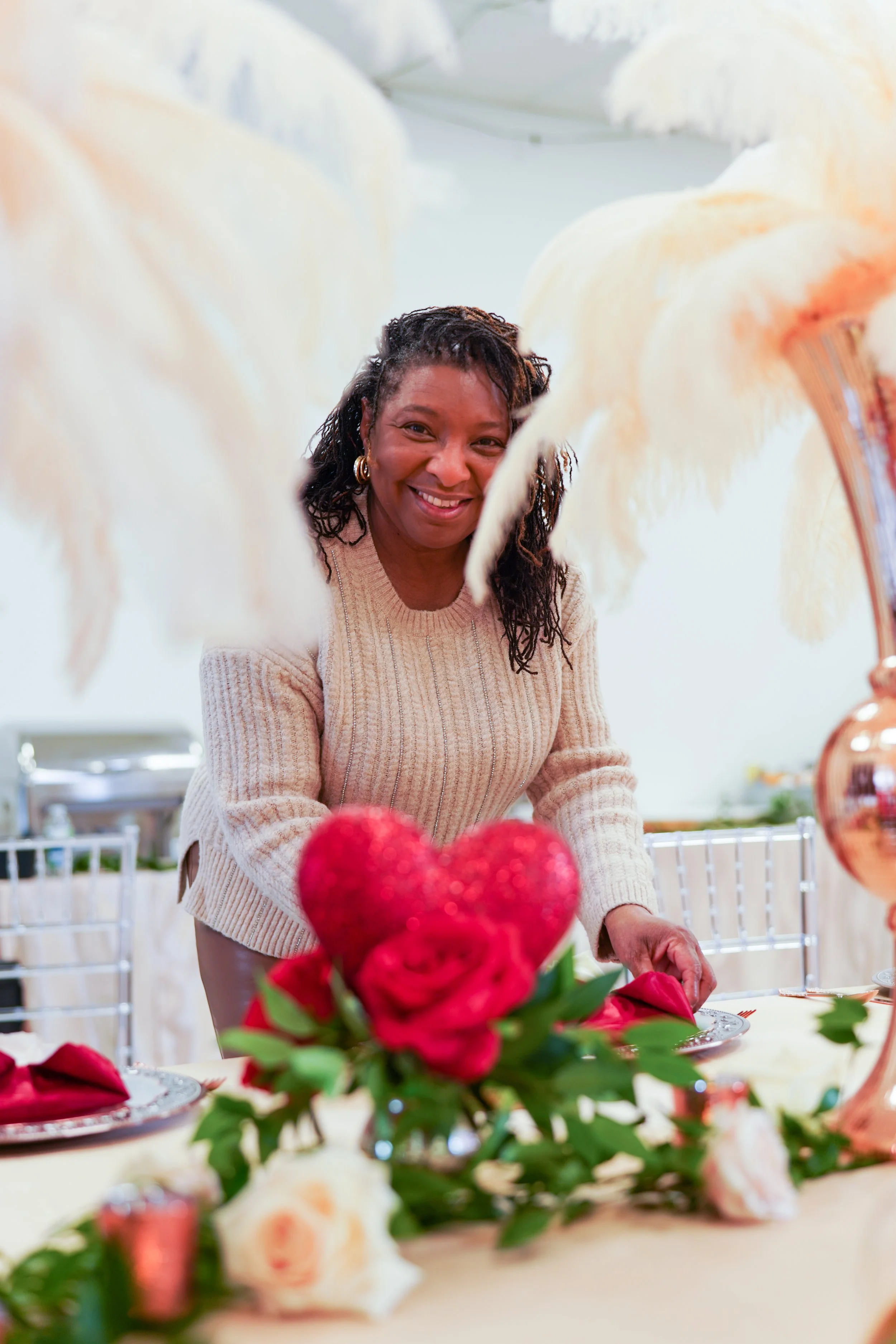 Diane Winbush, wedding designer, Galentine, Valentine, tablescape 