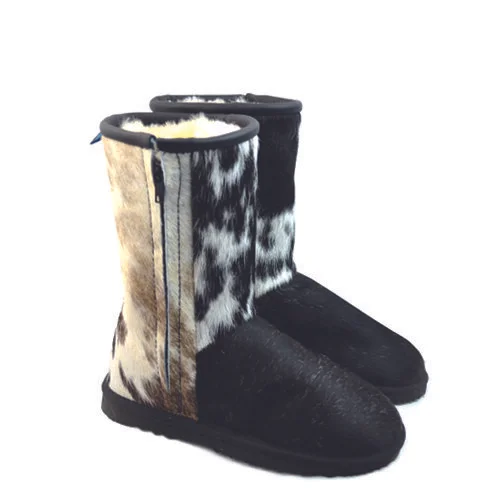 Cow Hide Ugg Boot - Black | Made in 