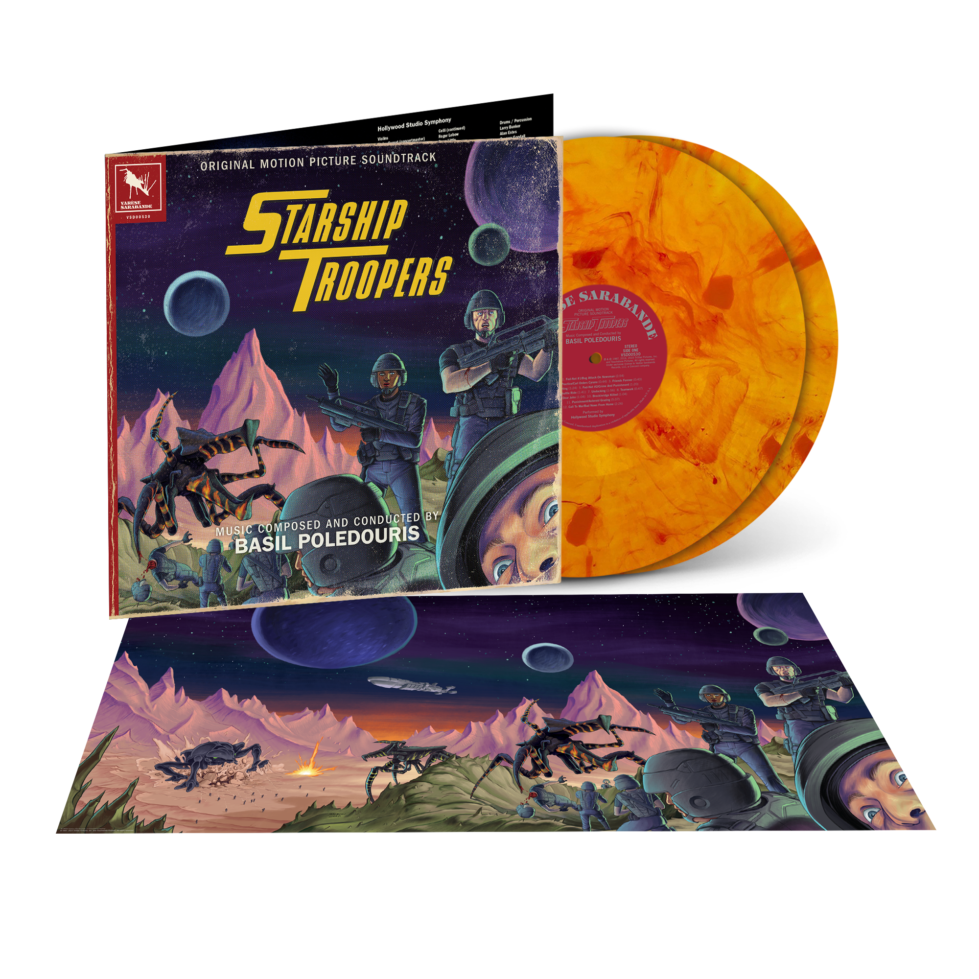 Artwork for the vinyl release of the Starship Troopers soundtrack