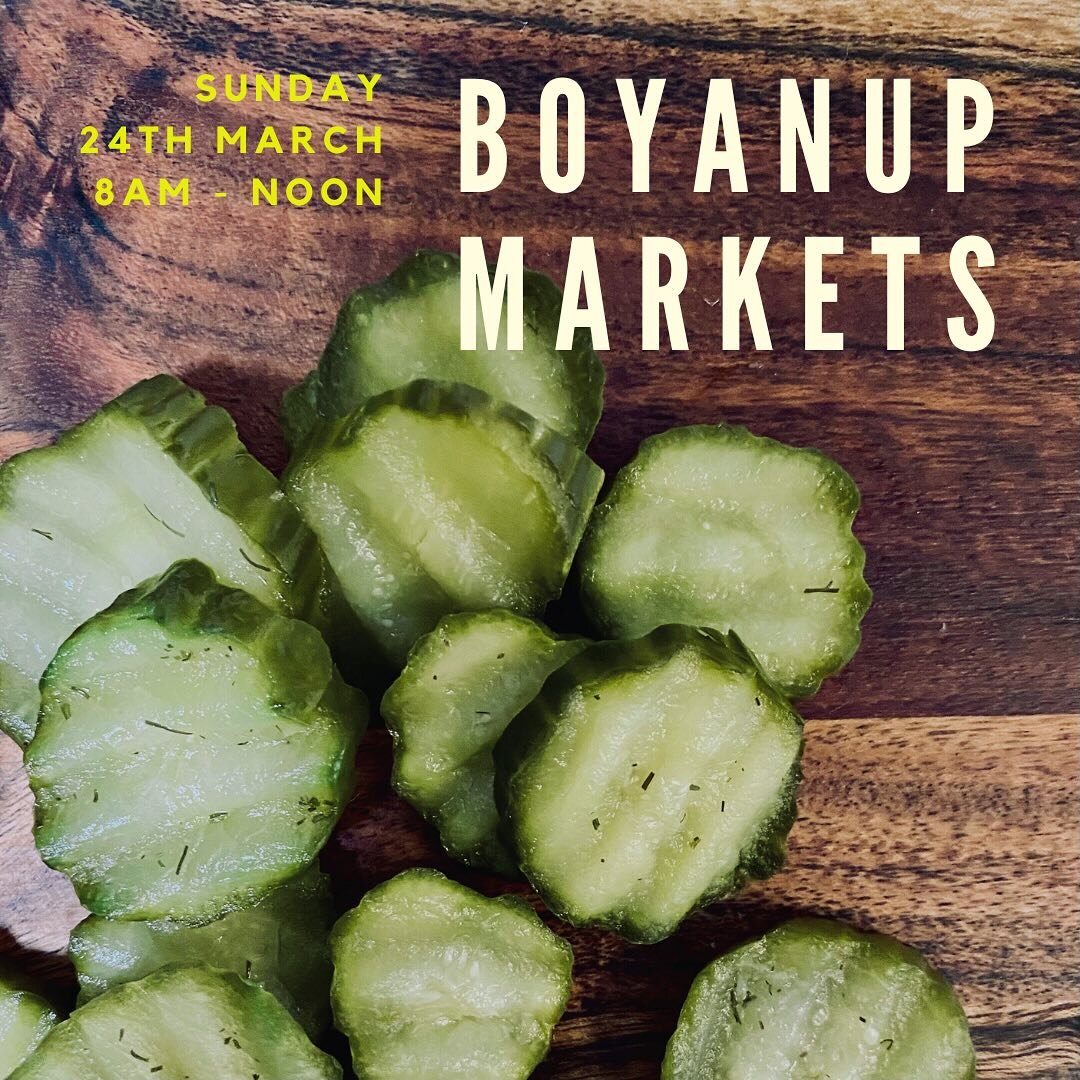 Boyanup Markets are on tomorrow!

Stop by to pick up some beautiful local produce and handmade goods, and make sure to visit us for a pickle tasting! 
See you there 😊