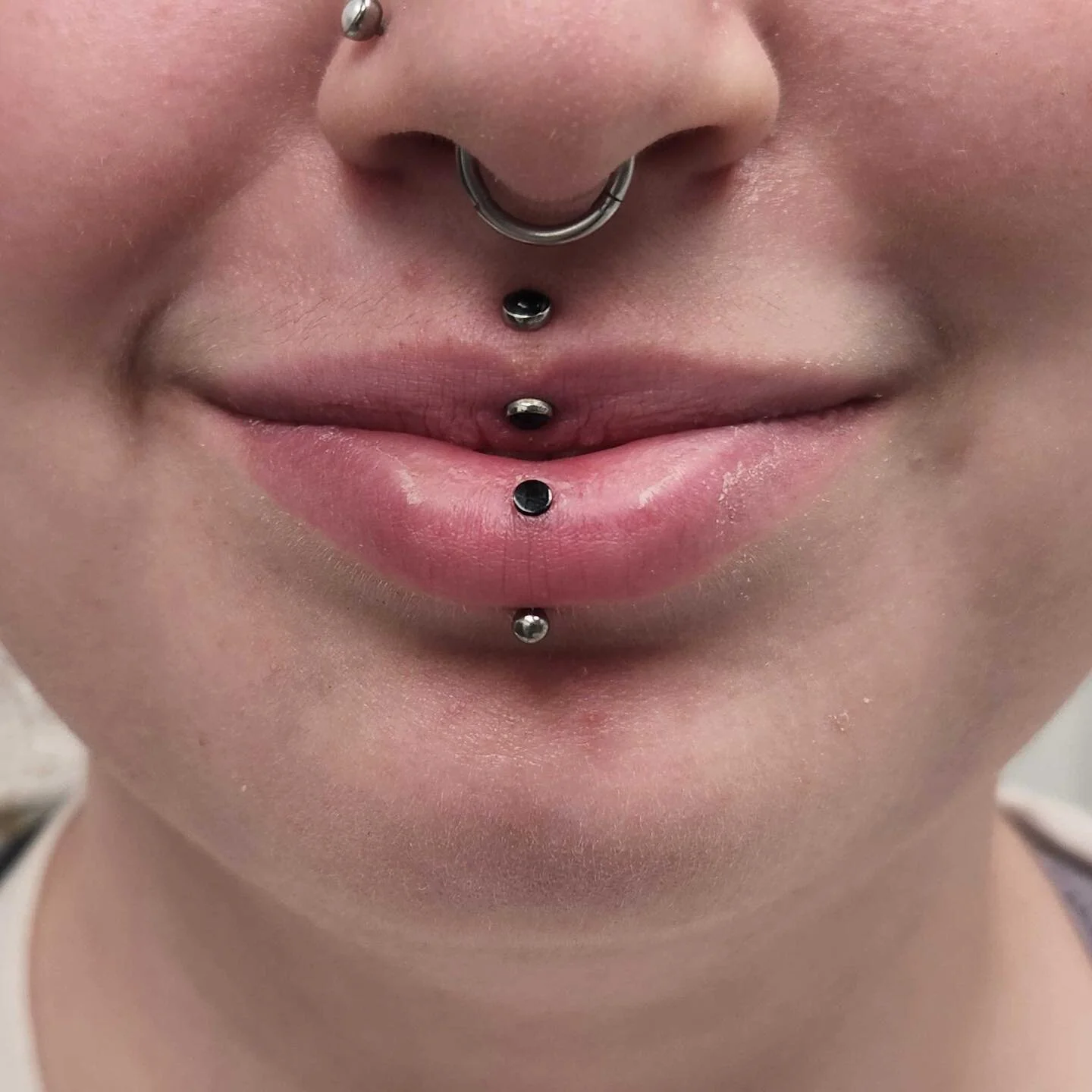 Medusa And Vertical Labret Piercing