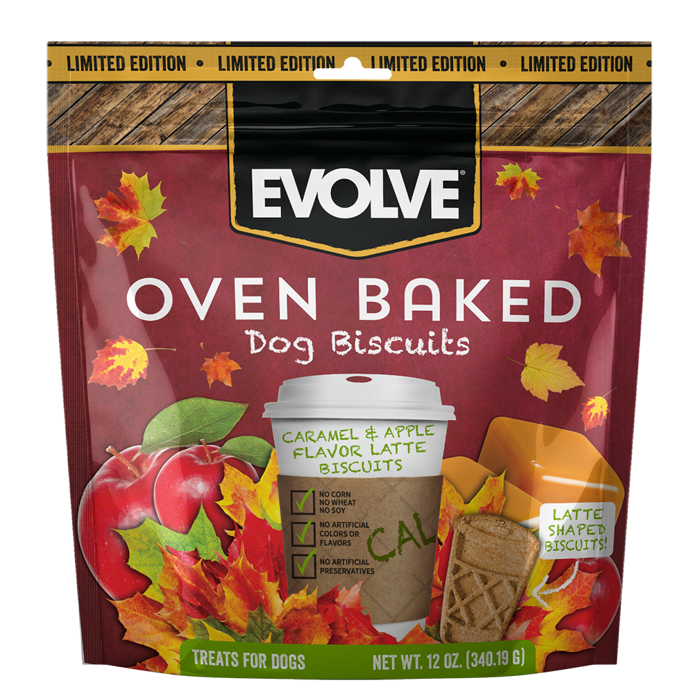 Verward zijn Luxe paperback Evolve Oven Baked Caramel & Apple Flavor Latte Biscuits — Evolve Pet Food