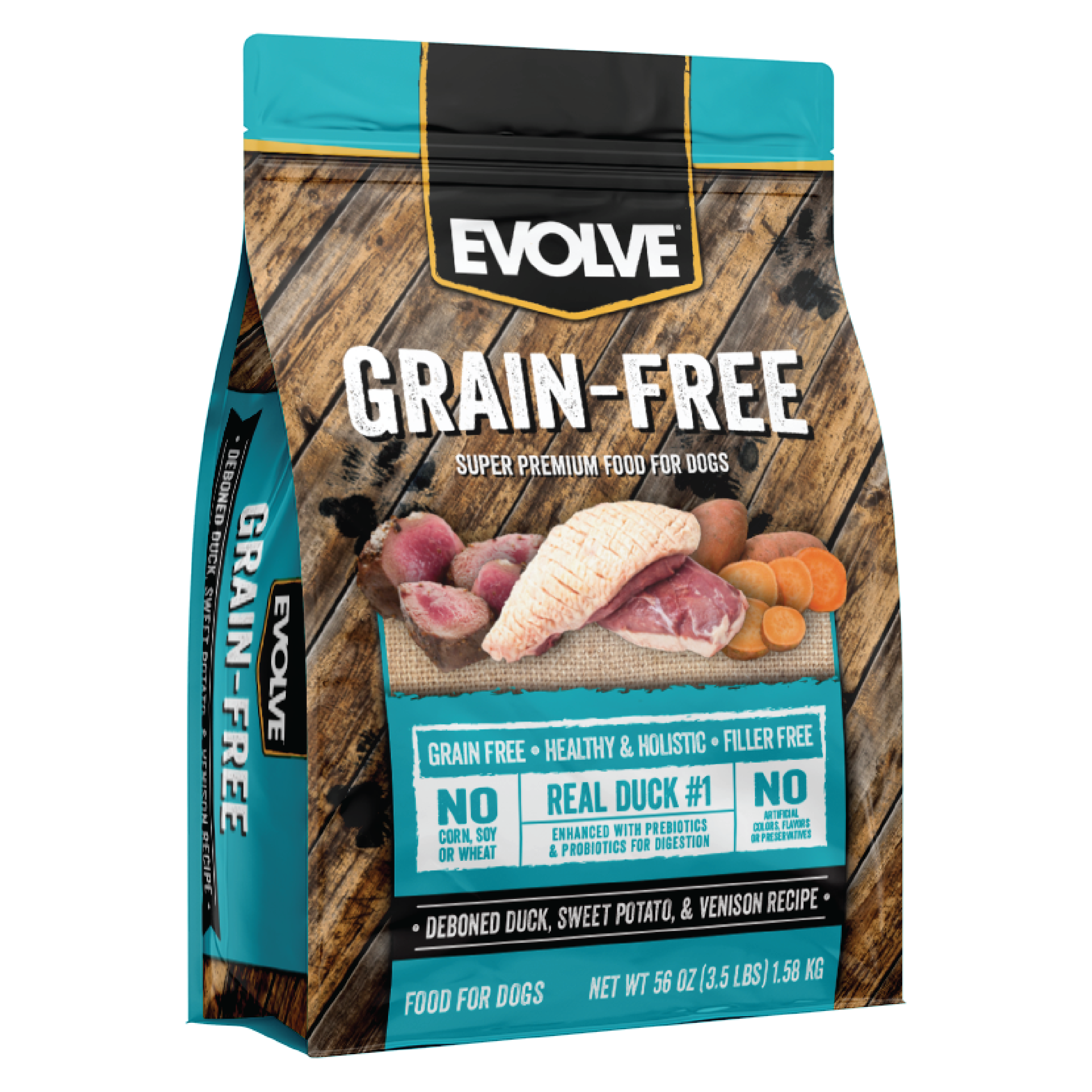 Evolve Grain Free Duck, Sweet Potato, & Venison Dog Food