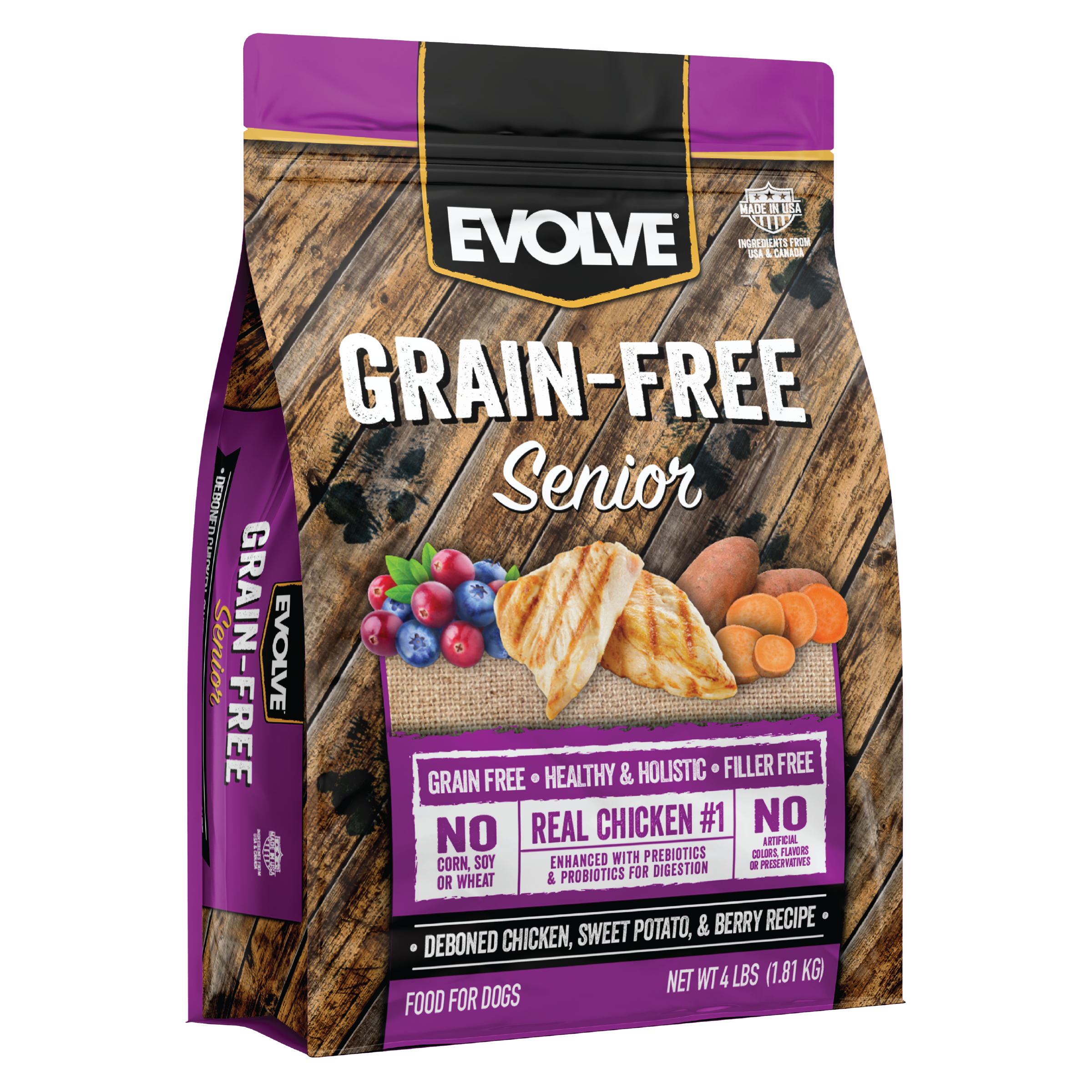 Evolve Grain Free Senior Formula Chicken, Sweet Potato, & Berry Dog Food