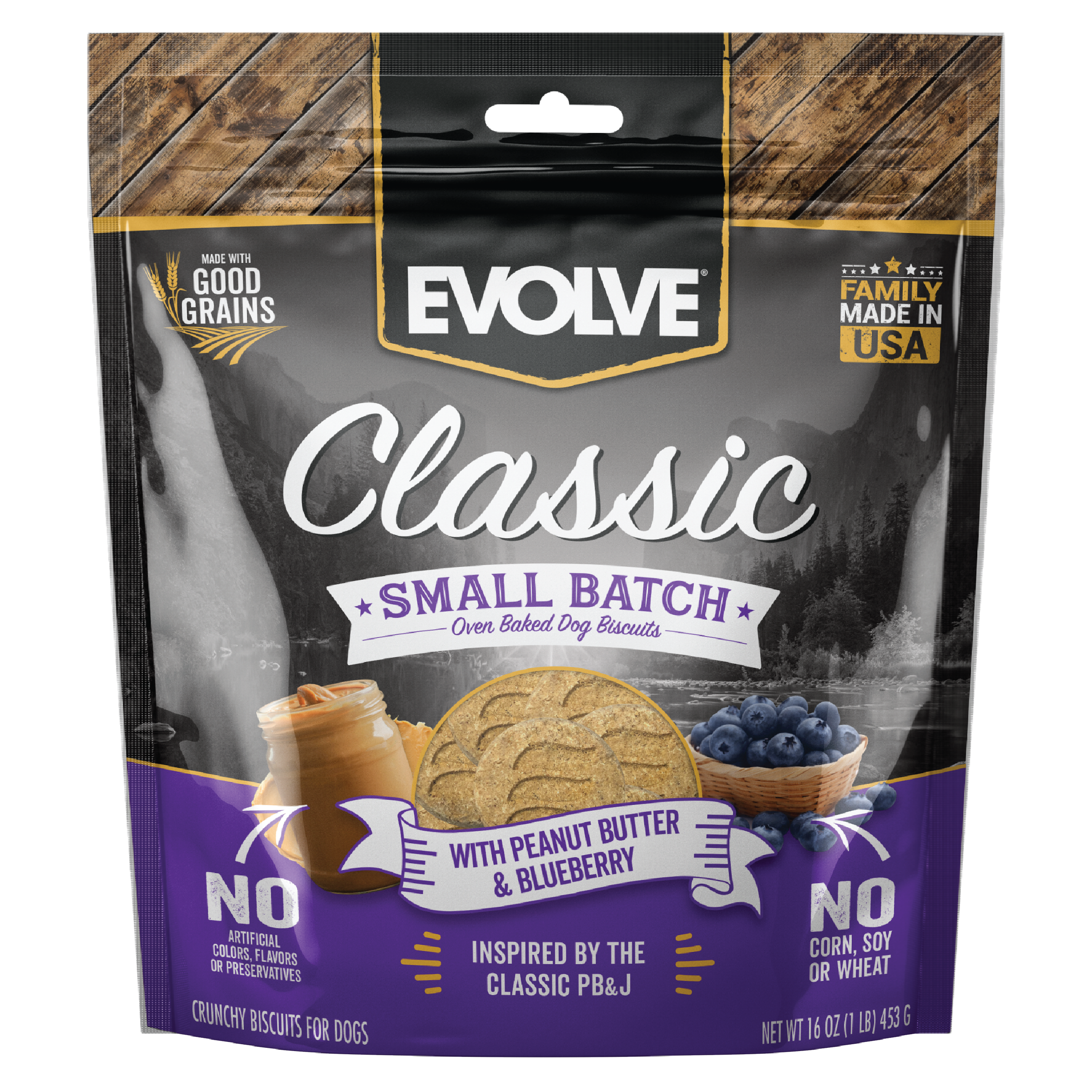 Evolve Classic Small Batch Oven Baked Biscuits with Peanut Butter & Blueberry