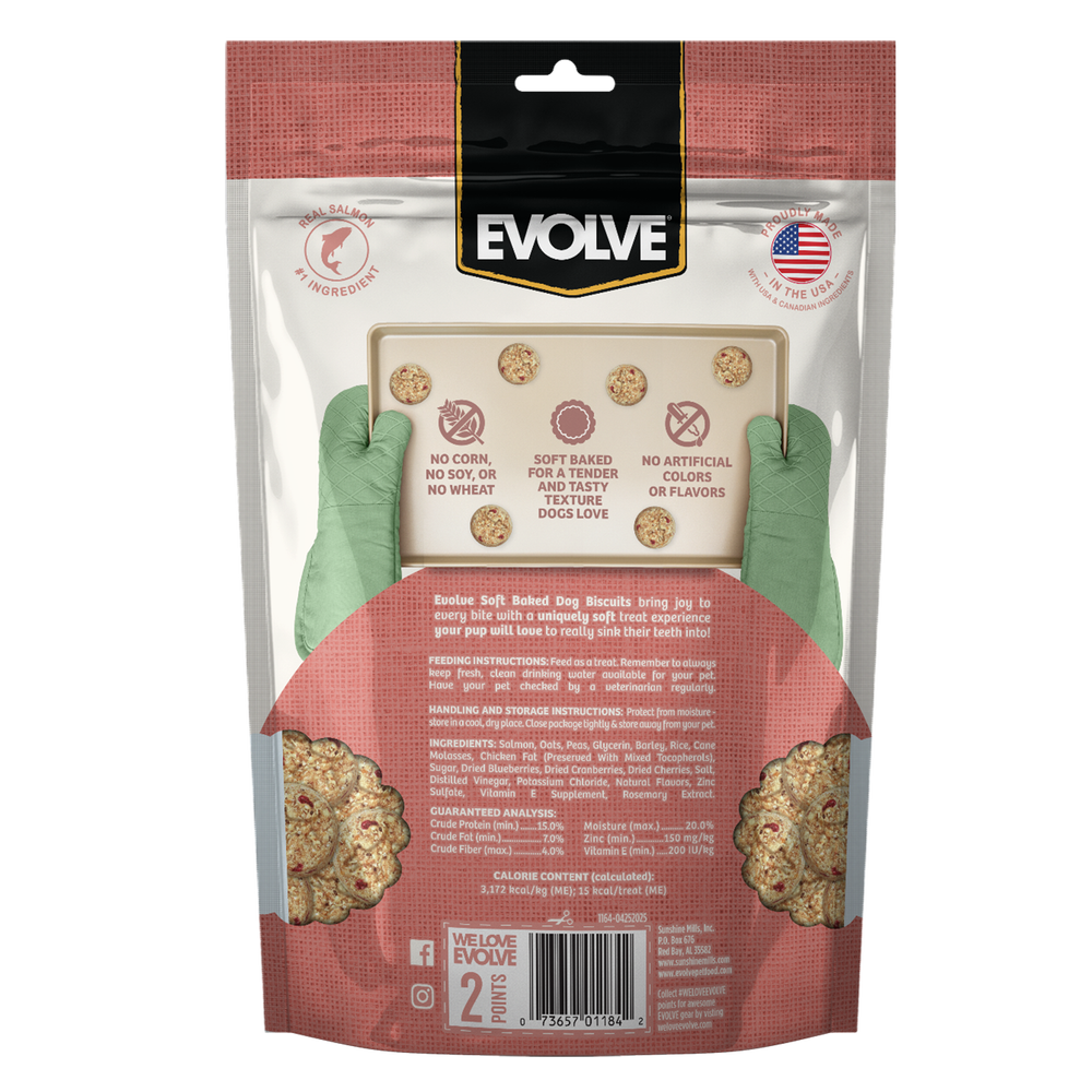 Soft Baked Dog Biscuits with Salmon & Berries — Evolve Pet Food