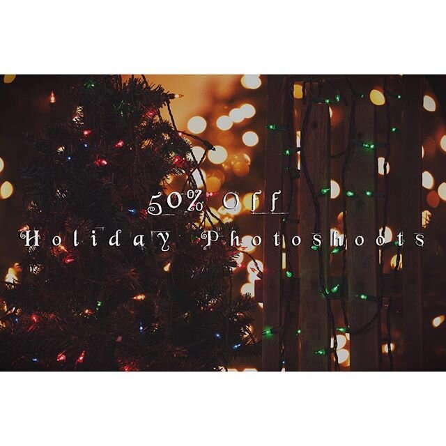 Get 50% off all photoshoots booked now through December 15th! Go to our Facebook page for the deal. Facebook.com/hermsenvisuals