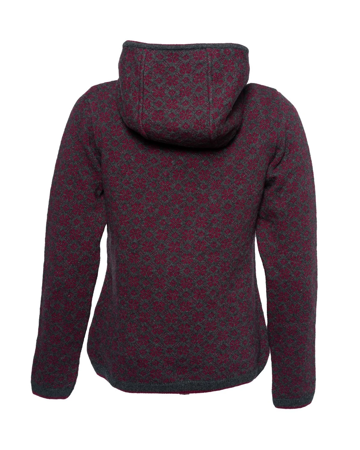 Pullover mit Kapuze gemustert beere — Karl Jäger