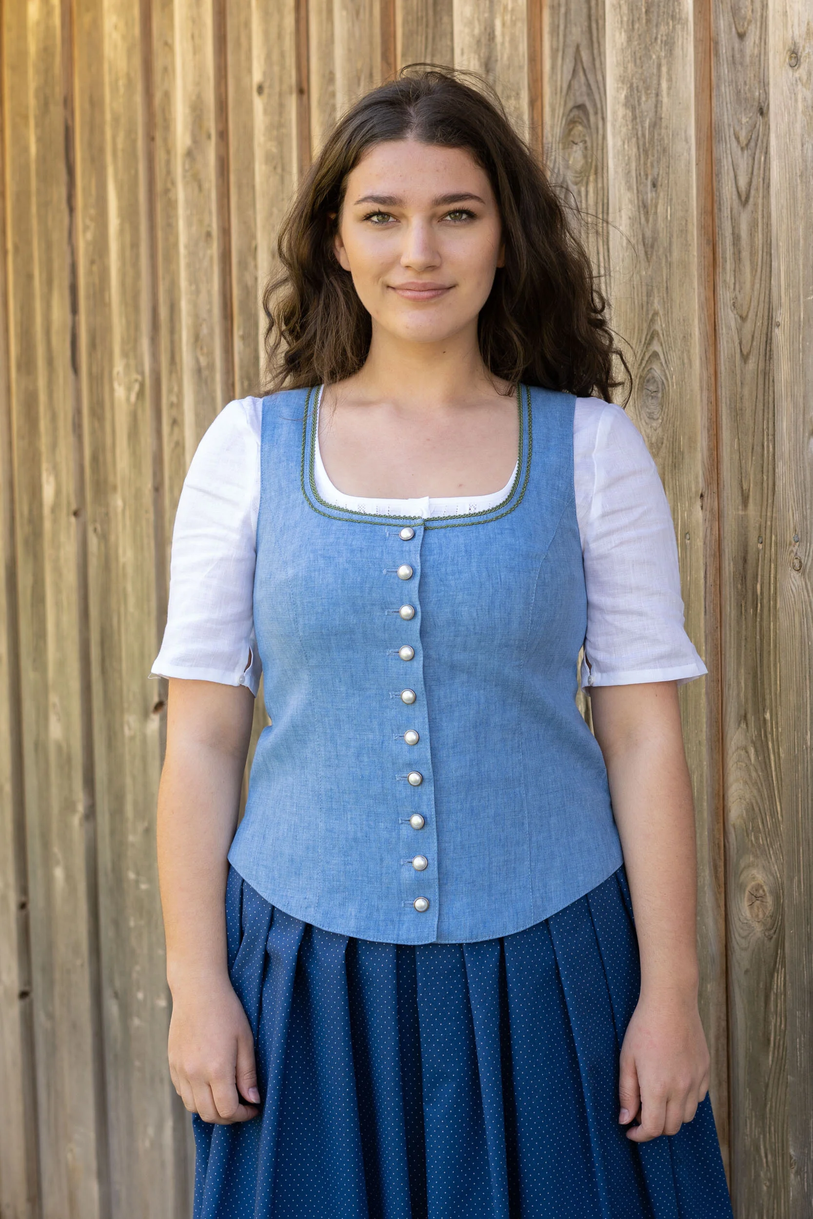 Leinenmieder blau