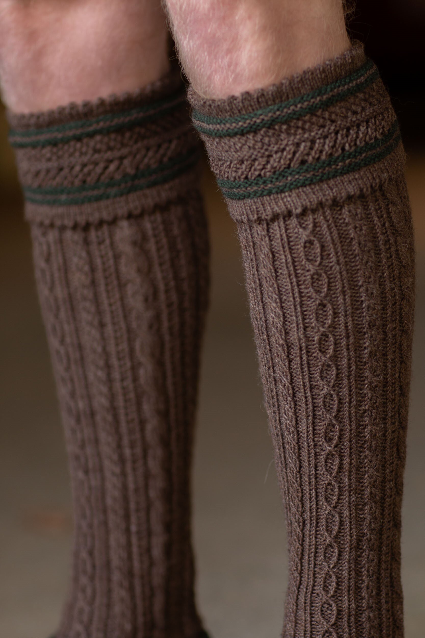 SC-Strümpfe Damen Wollstulpen 50cm - Handgestrickt Aus Italienischer Wolle In Pagliaccio Stil