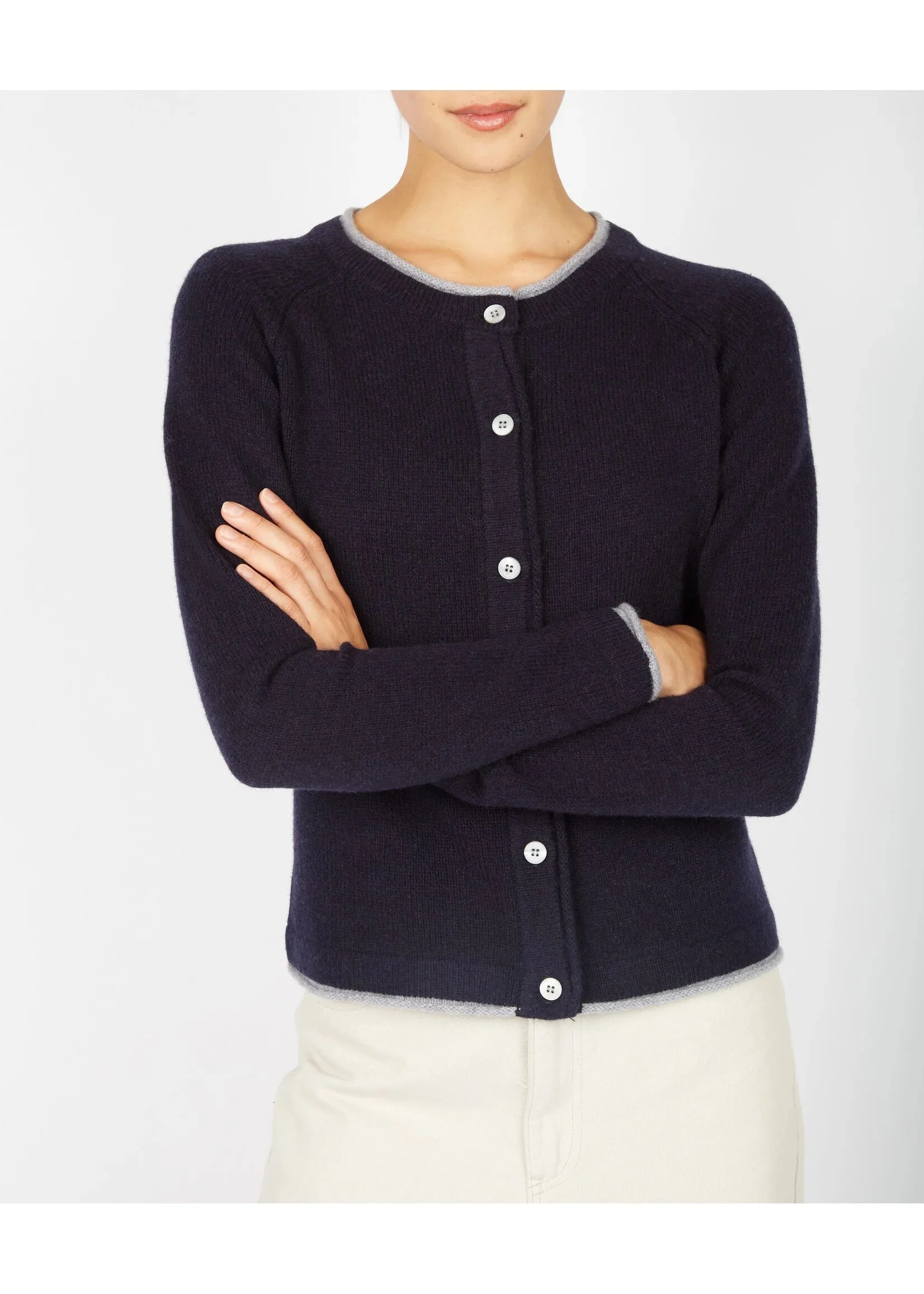 Strickjacke "Killiney Cardigan" Marine-Grau