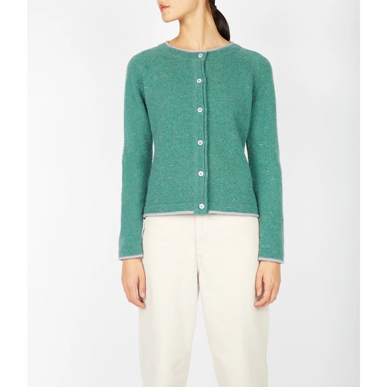 Strickjacke Petrol-Hellblau