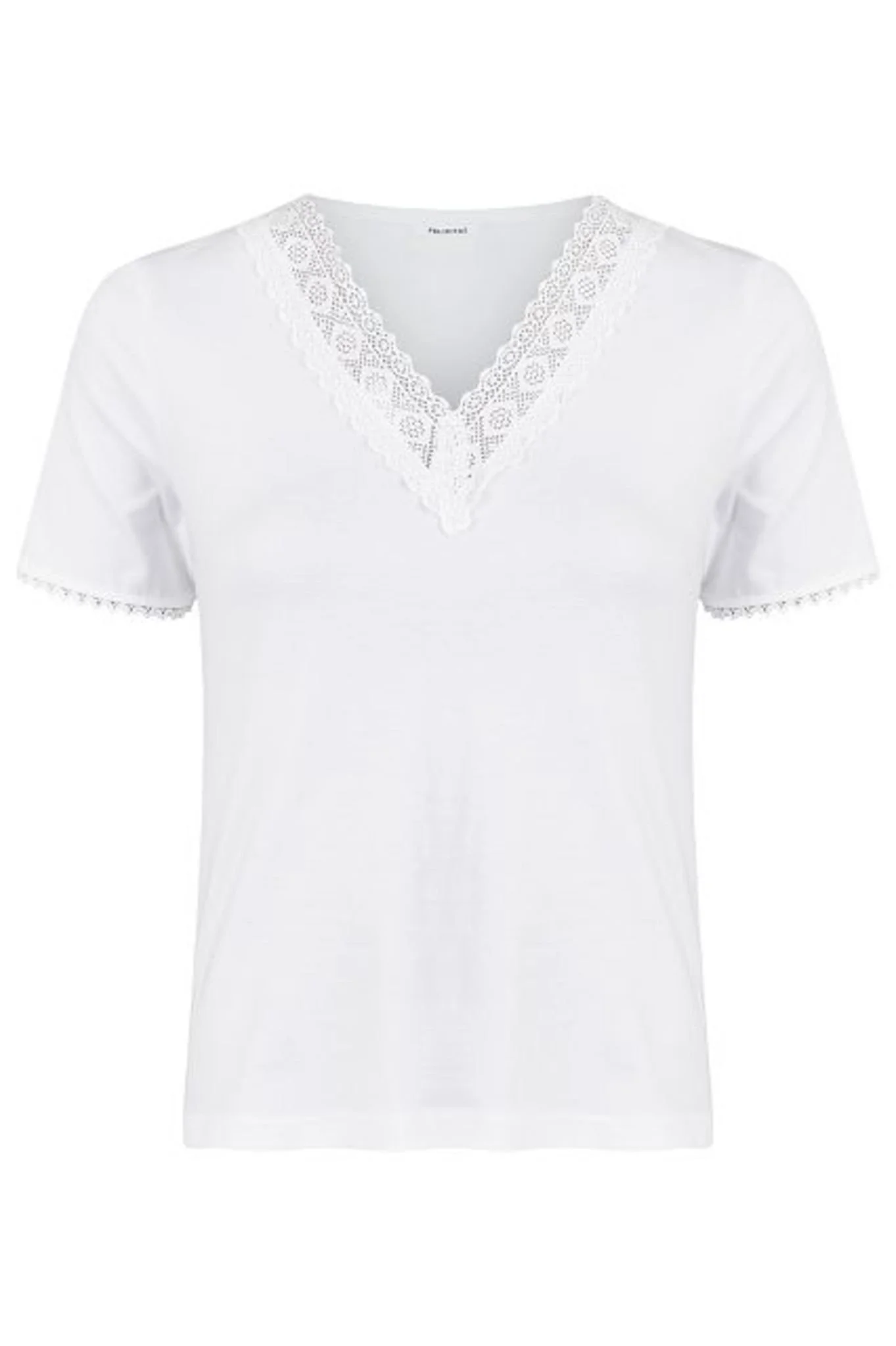 T-Shirt mit Spitze weiß