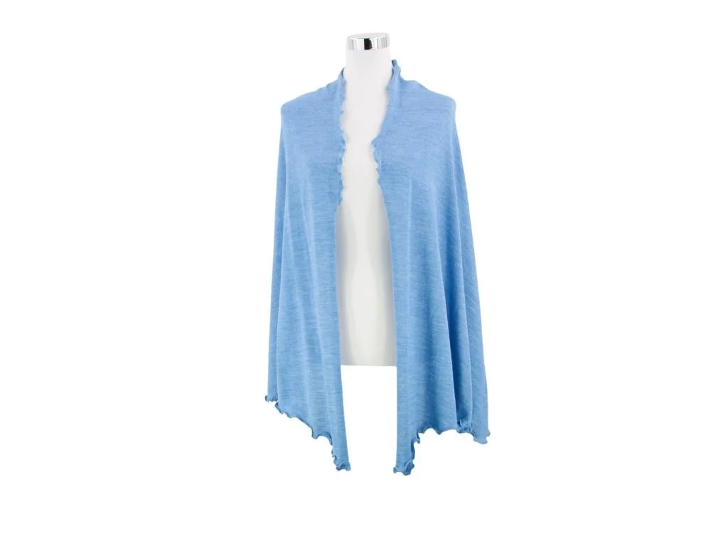 Stola mit Rüsche eis-blau