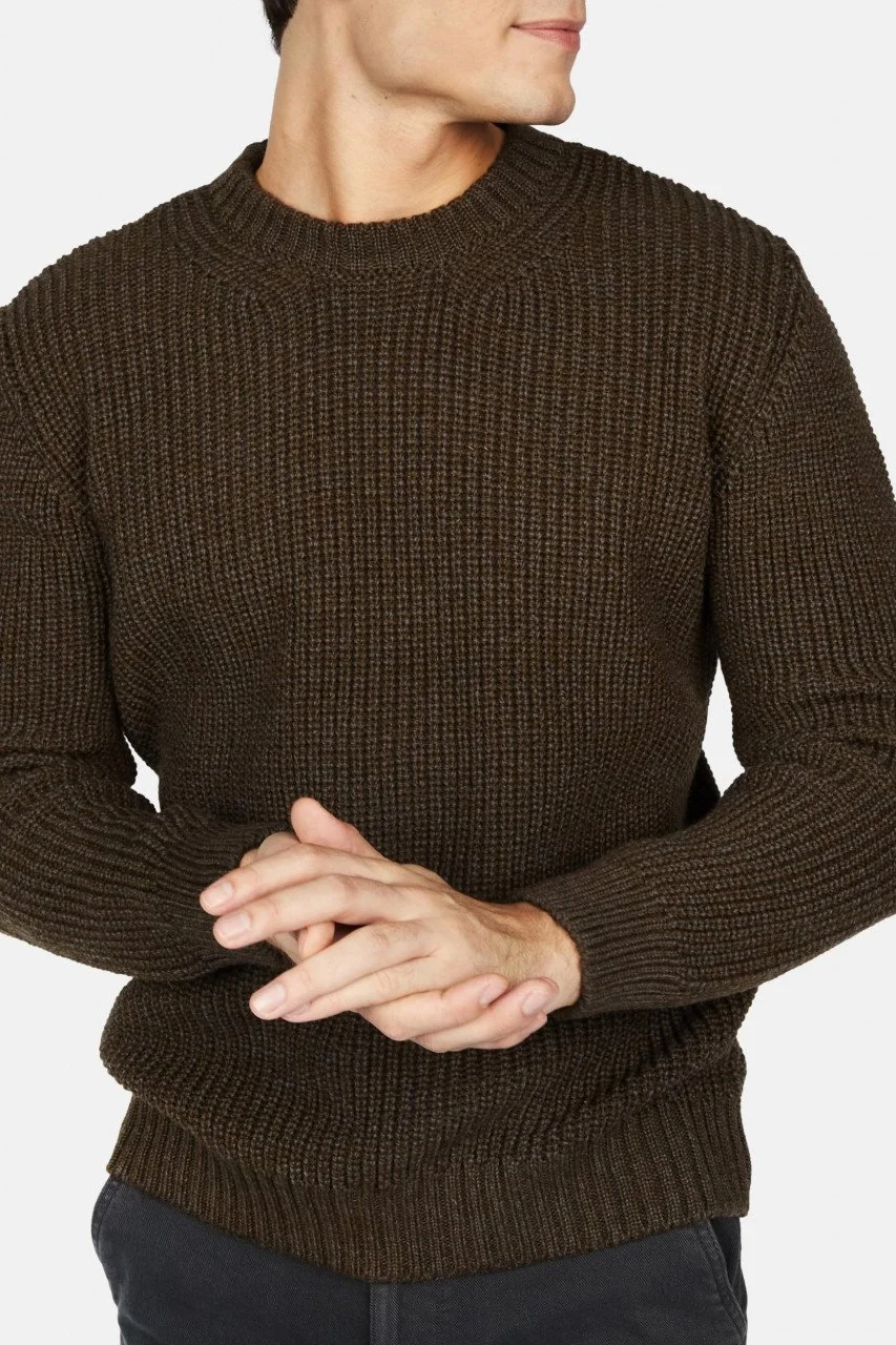 Pullover "crosshaven ripped crew neck" forest