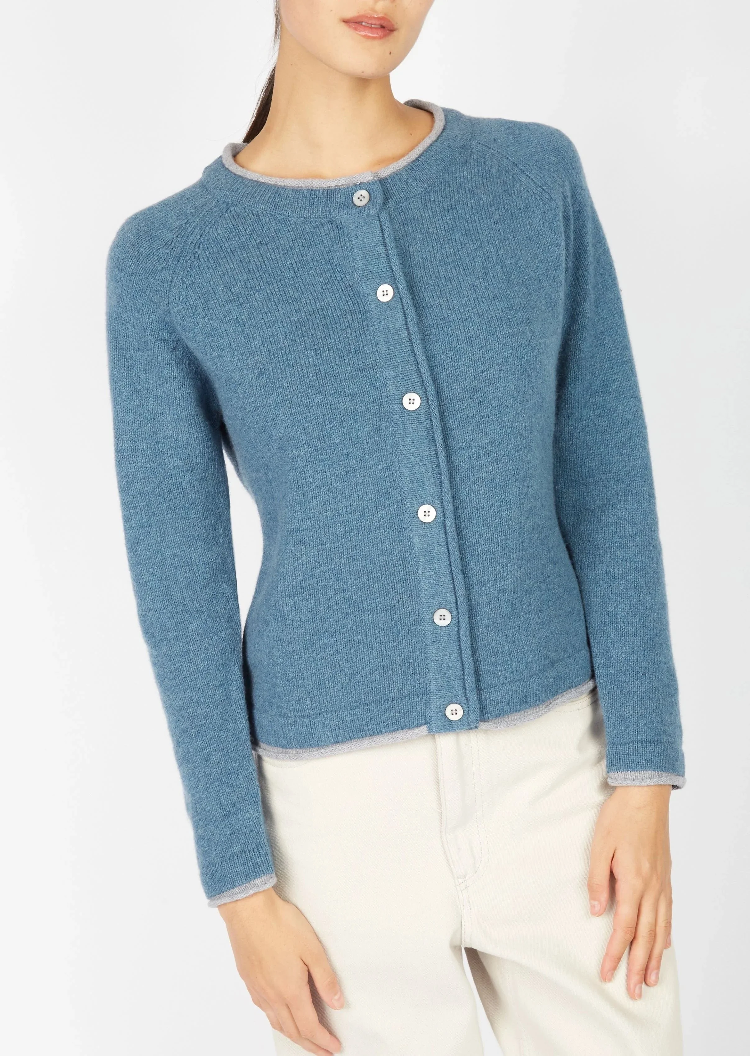 Strickjacke Blau-Grau