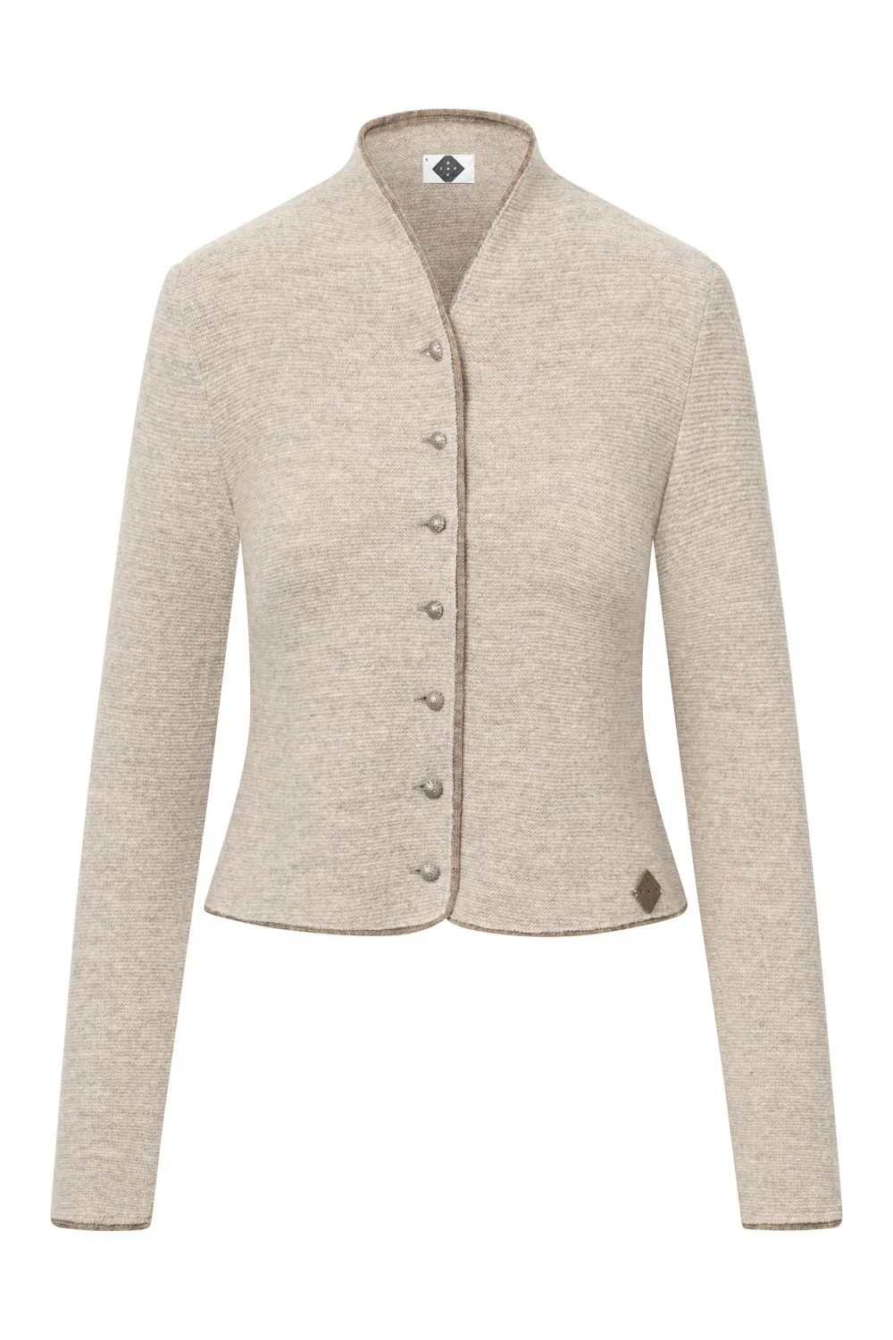 Strickjacke beere mit Samteinfass — Karl Jäger