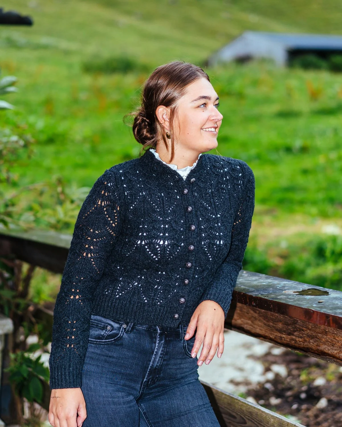 Fei scho schee Strickjacke dunkelgrau