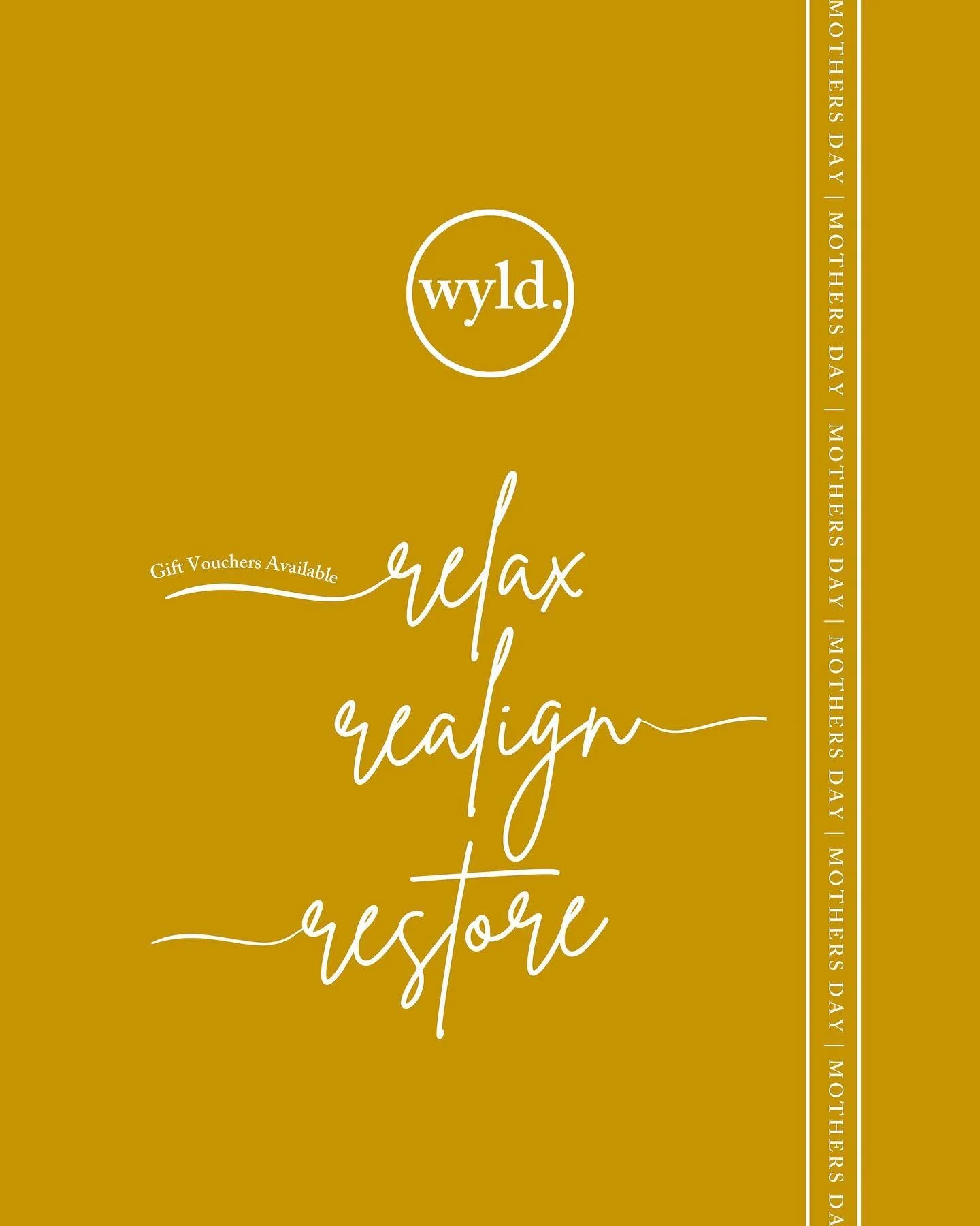 Mother&rsquo;s day gift vouchers available to spoil her WYLD ✨