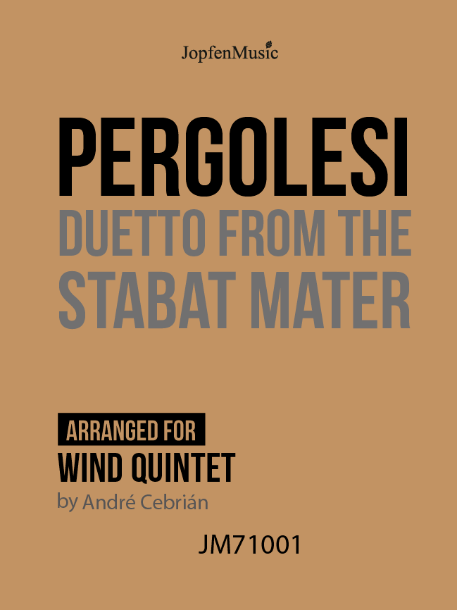 Pergolesi - Duetto from the Stabat Mater (flute &amp; string quartet) - JM71001