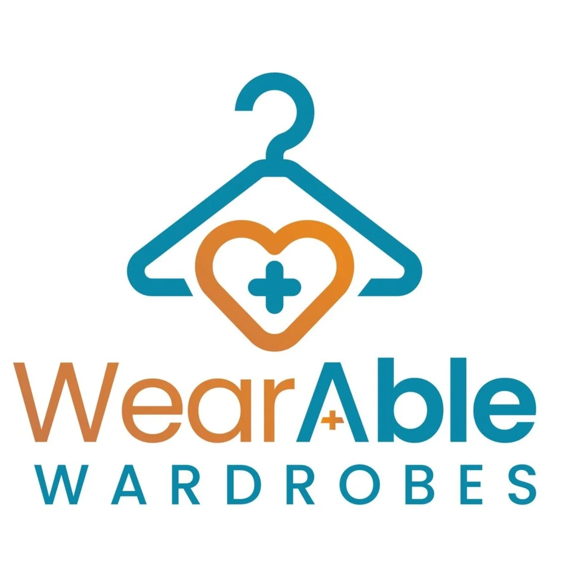The WearAble Wardrobes Logo. A coathanger with a heart in the middle of it and WearAble Wardrobes written underneath it.