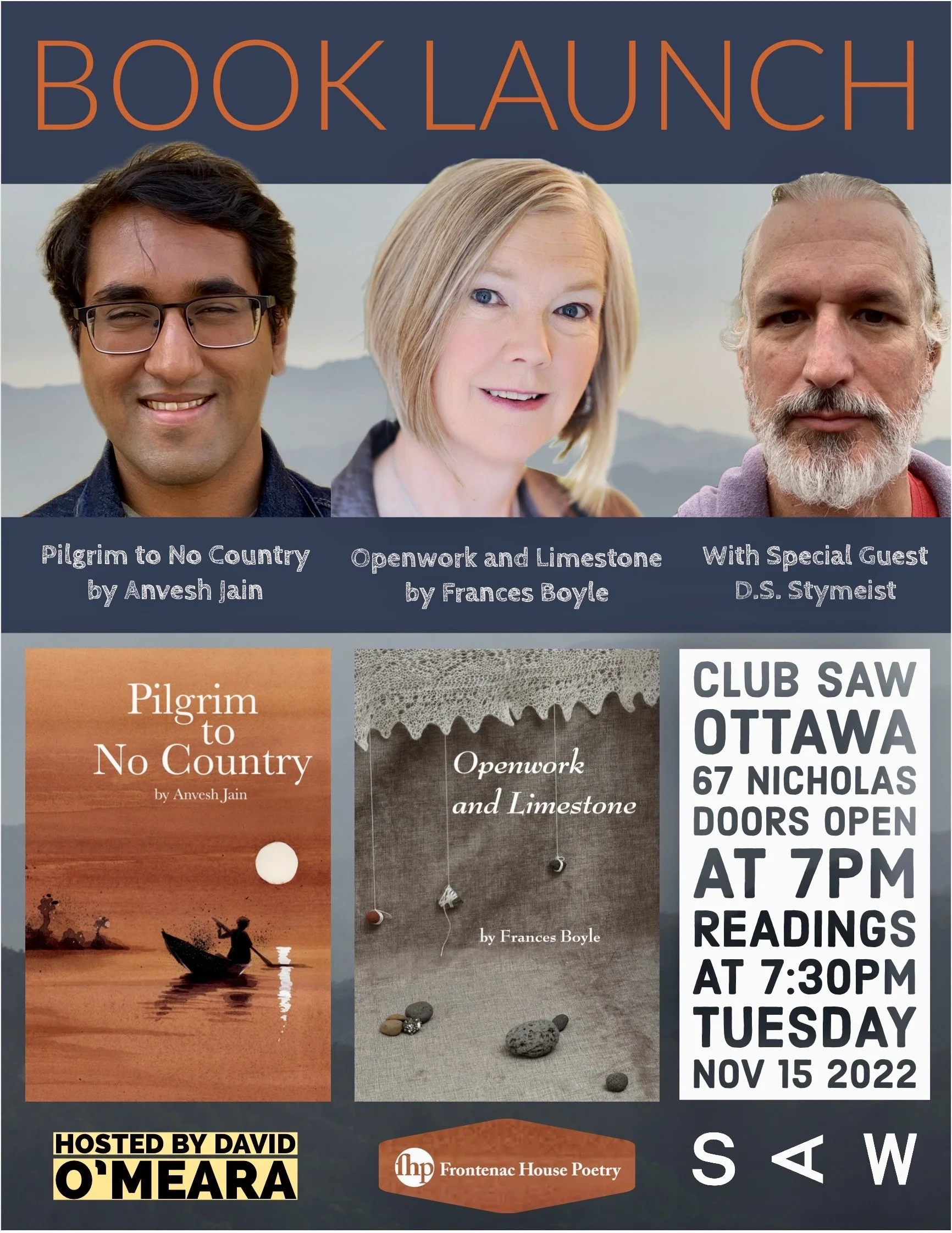 Launch of Openwork and Limestone by Frances Boyle and Pilgrim to No Country by Anvesh Jain