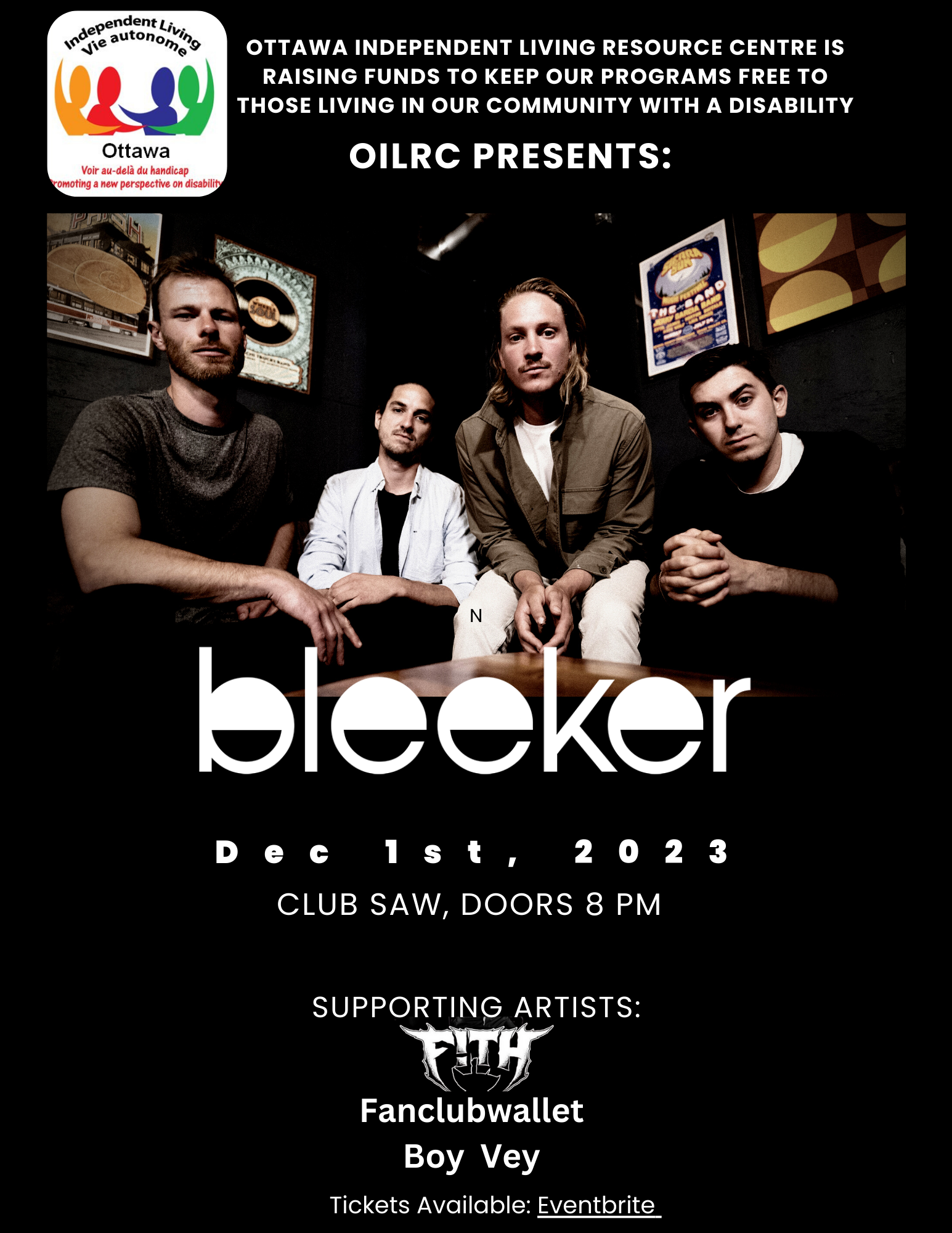 OILRC Fundraiser with Bleeker, F!TH, Fanclubwallet, Boy Vey