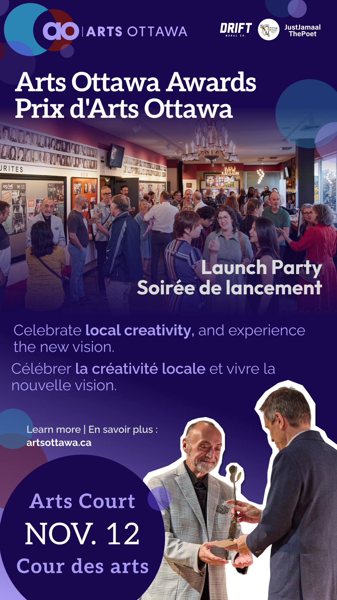 Arts Ottawa Awards Launch Party | Soirée de lancement des Prix d'Arts Ottawa