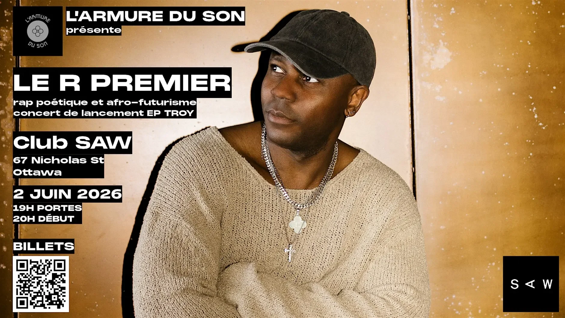 Le R Premier – Concert TROY au Club SAW, Ottawa | Billets limités