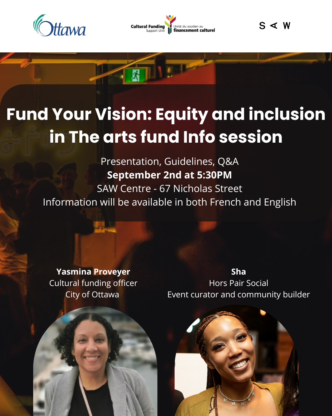 Fund Your Vision: Equity &amp; Inclusion in the Arts Fund Info Session / Financez votre vision : Séance d'information sur le Fonds pour l'équité et l'inclusion dans les arts
