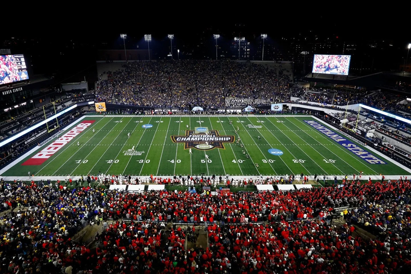 A championship night to remember🏈🏆
We were honored to help bring the @ncaafcs to life through event branding, working alongside @sportgraphicsinc  on venue signage to create an atmosphere worthy of the moment.

Congratulations to @montanastatebobca