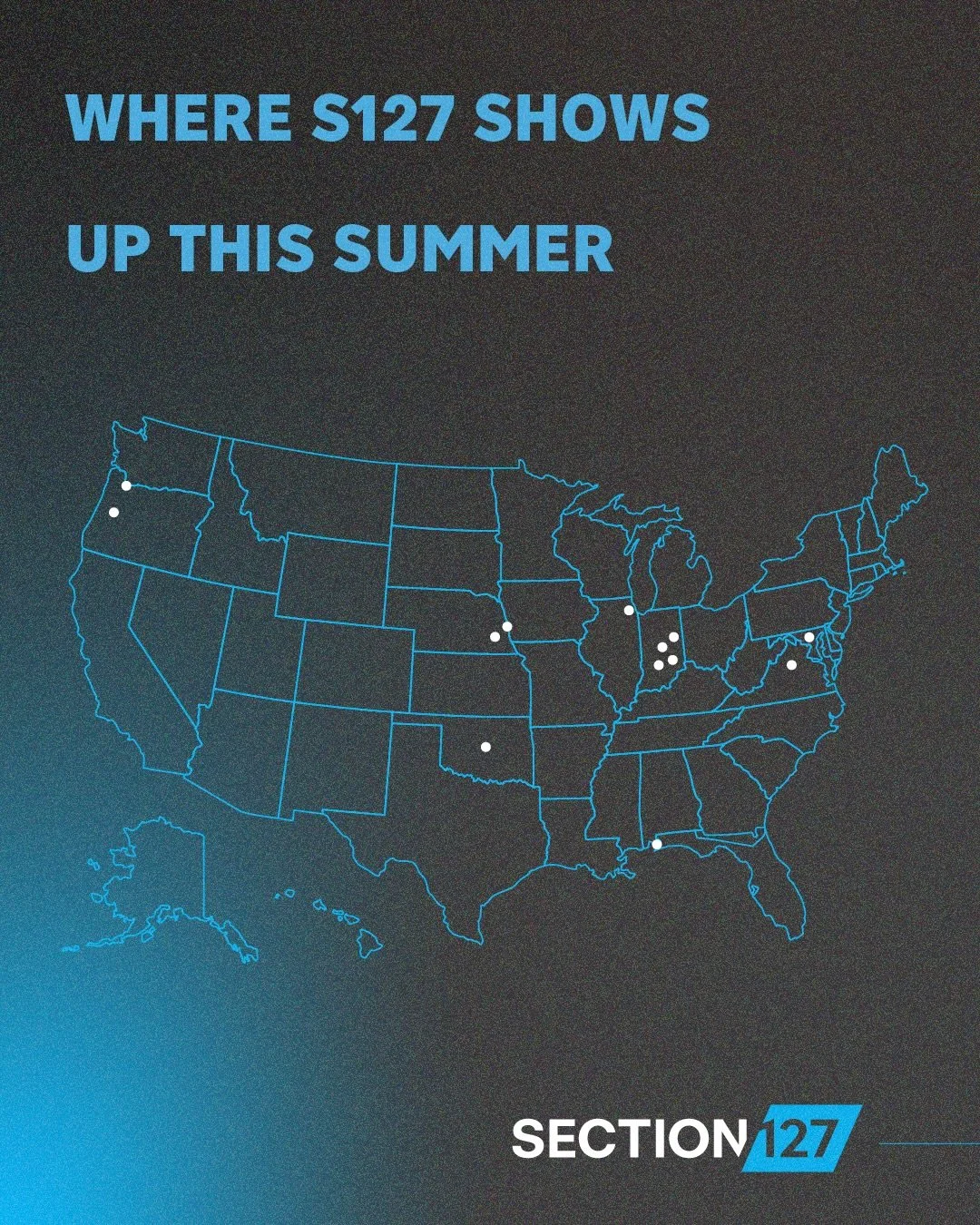 On the map this summer!📍🗺️

From May through August, Section 127 will be on the ground across the country helping bring large-scale events to life through thoughtful, experience-driven design