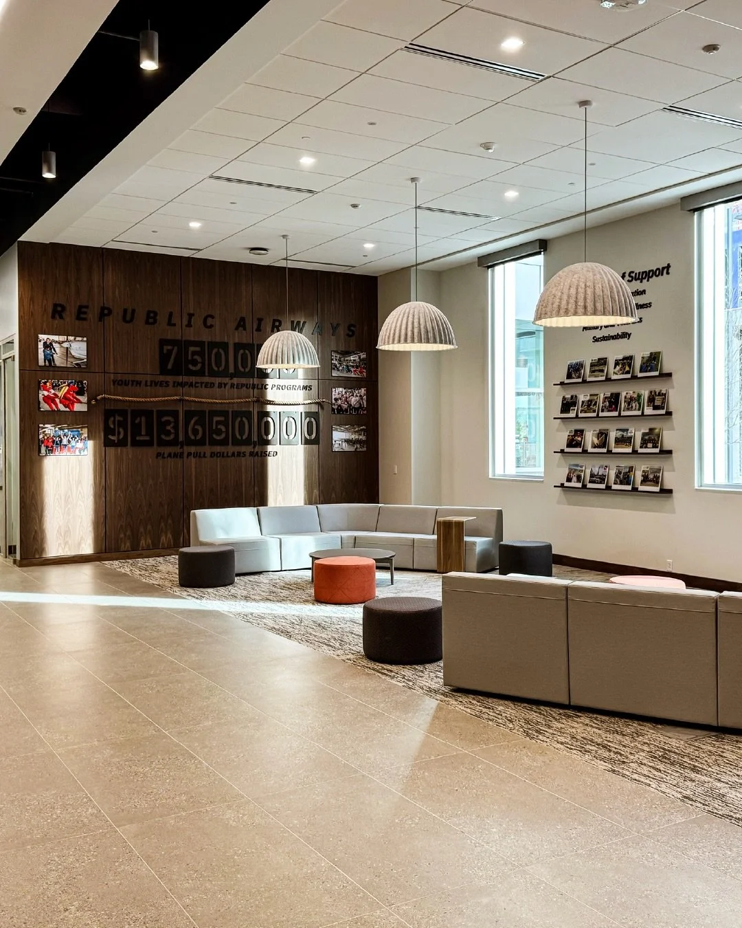 Cleared for takeoff✈️

Excited to share a first look at our experiential branding work for Republic Airways&rsquo; new headquarters.

This project focused on creating a workplace experience that reflects the movement, energy, and people behind the br