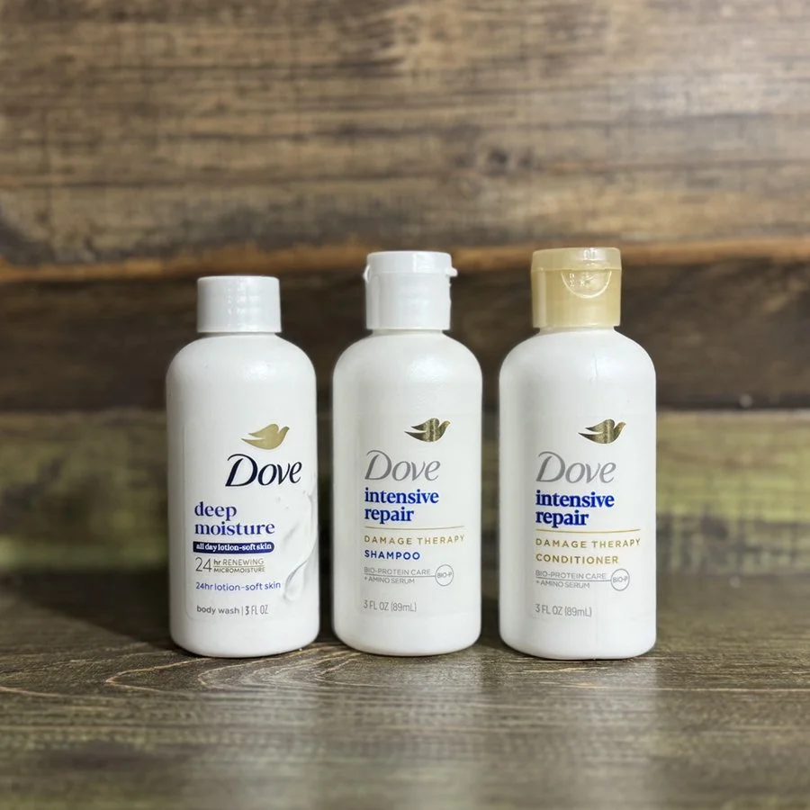 Shampoo, conditioner, & body wash, travel size: $8.00 