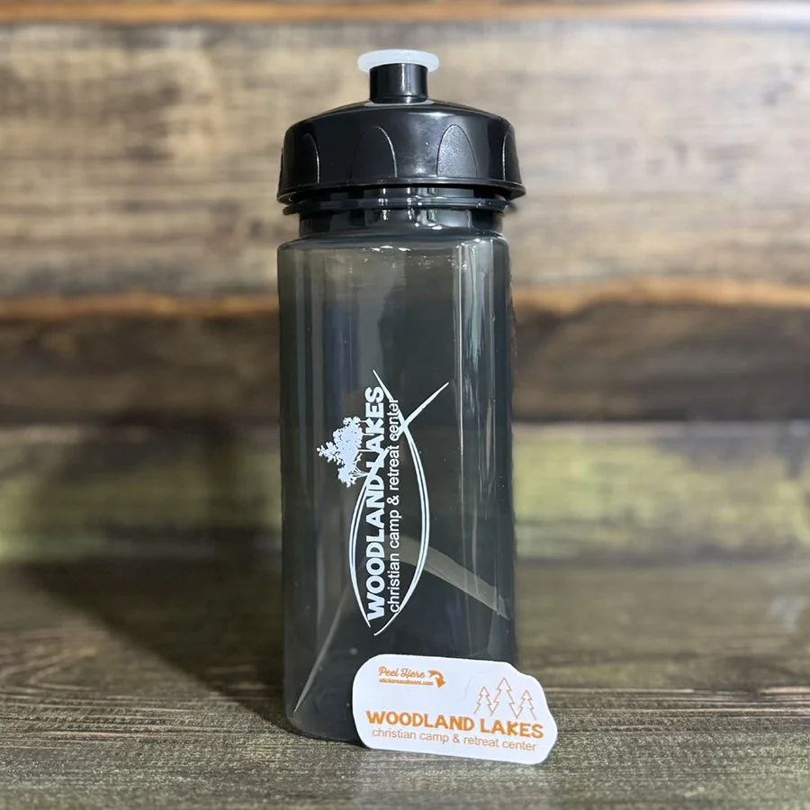 Woodland Lakes water bottle with sticker:  $3.00 