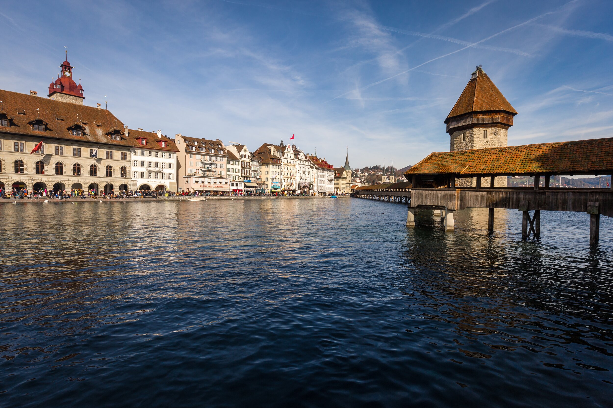 Study abroad Switzerland waterfront buildings