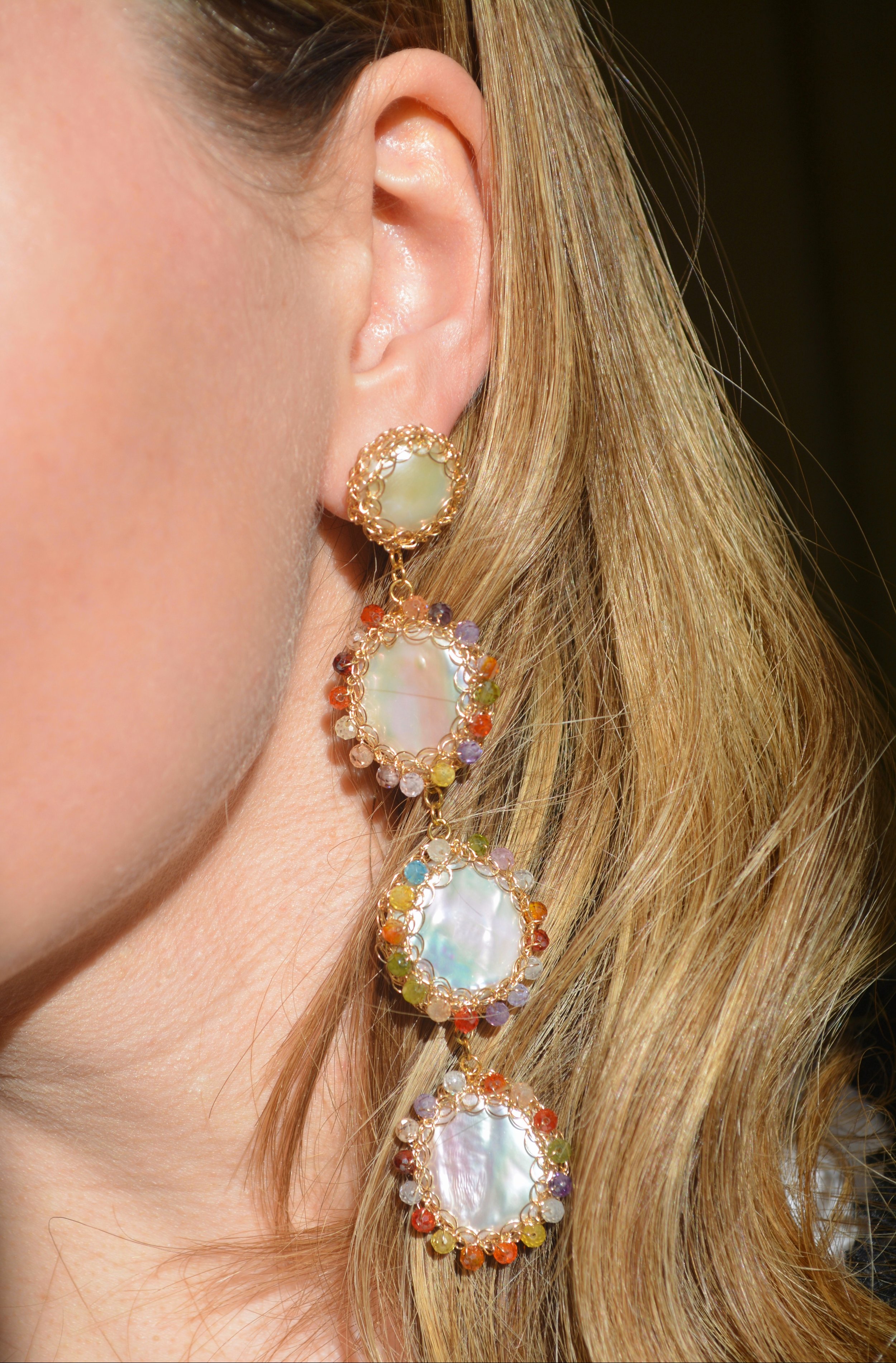 Womens Jewellery Carolina Wong Iris Polka 14k Recycled Gold-filled Baroque Freshwater Pearl Long Drop Earrings in Metallic 