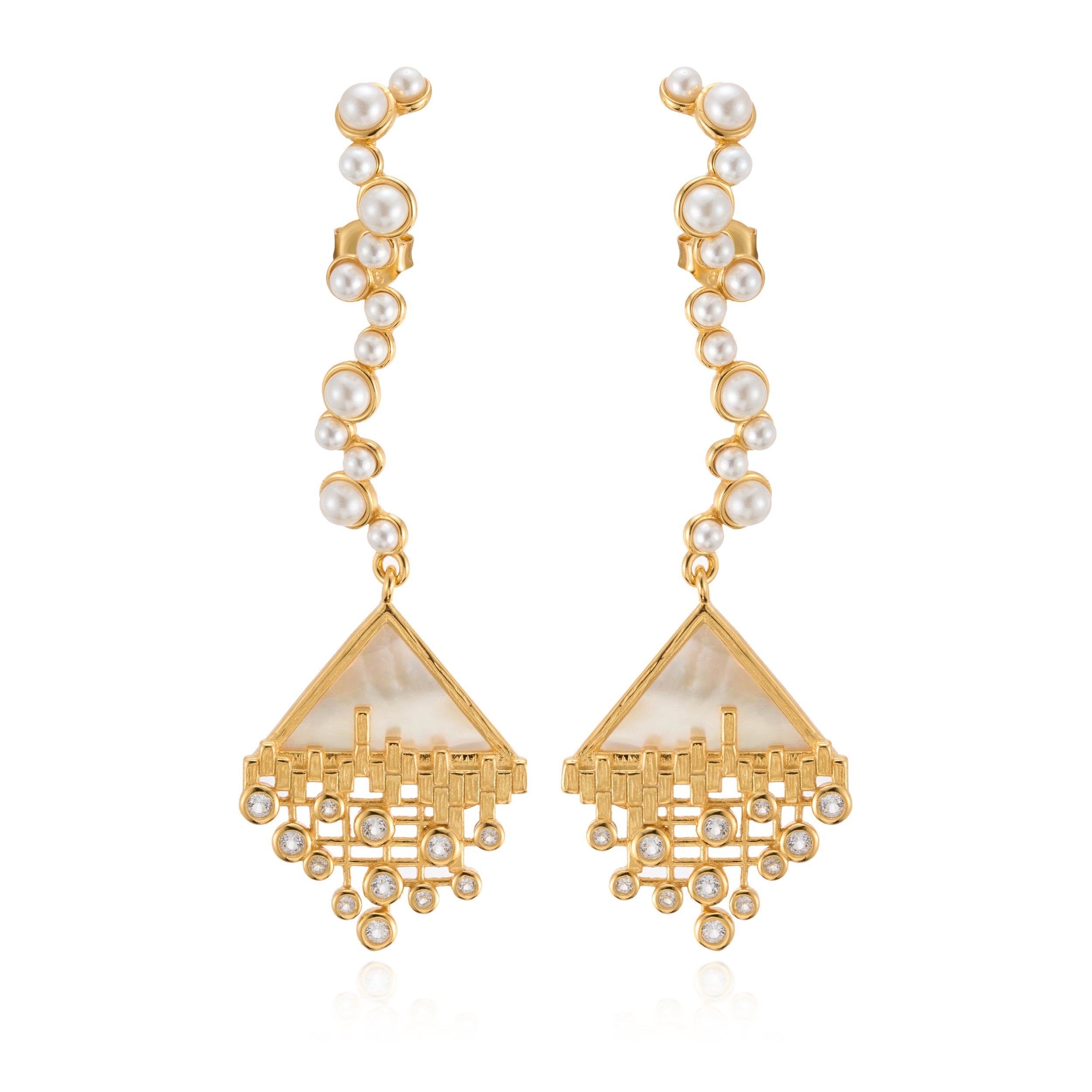 Freshwater pearl + Ocean Shell Earrings.jpeg