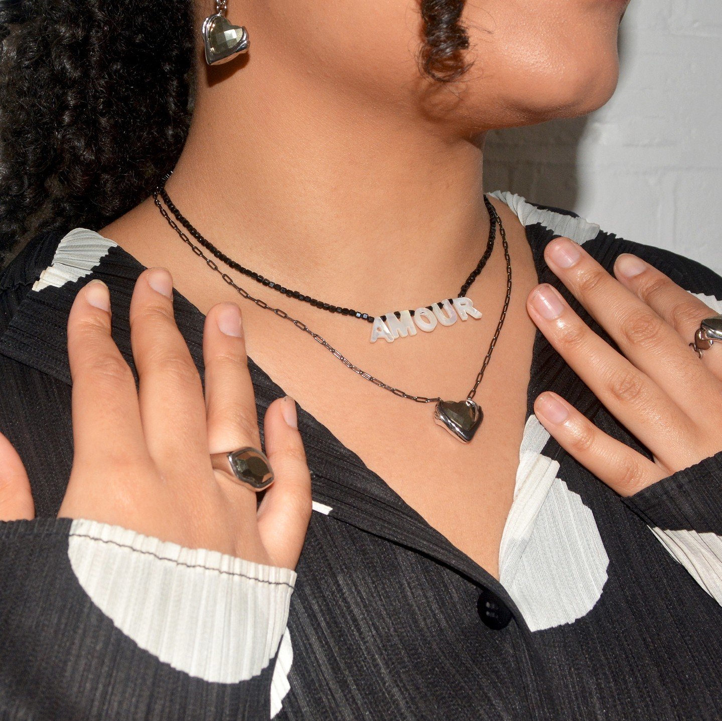 Our Black Onyx custom necklace paired with the Pyrite Self-Love Necklace create the perfect combo for an edgy, bold look&mdash;making a striking statement that&rsquo;s both powerful and unique. 

#CarolinaWong #springjewellery #handmadejewellery #sus