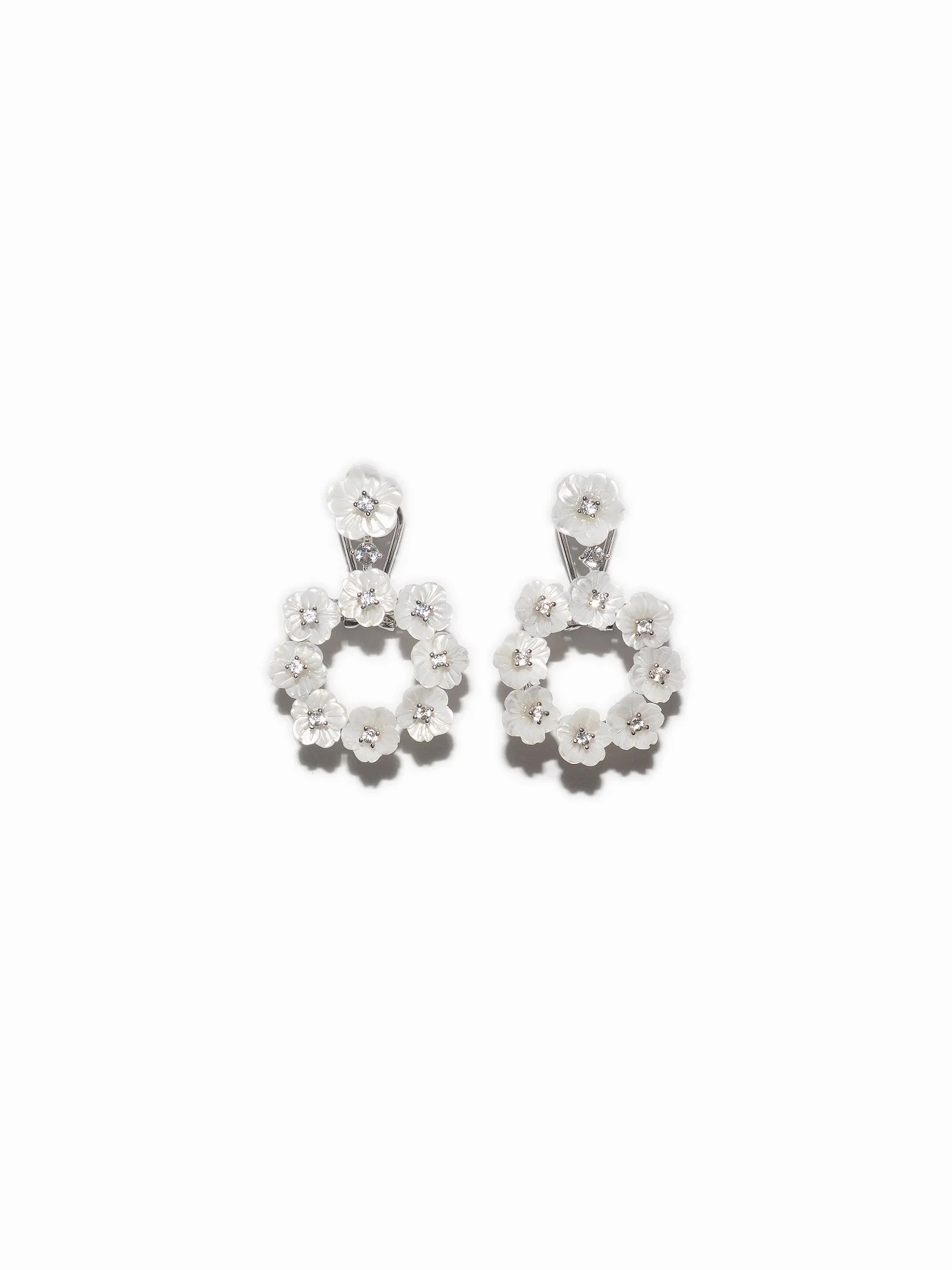 Bloom Snowy Mother of Pearl Sterling Silver Earrings