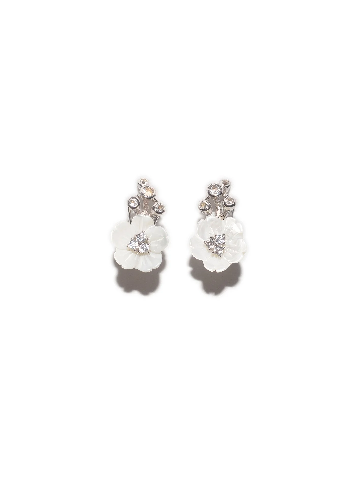 Bloom Snowy Mother of Pearl Sterling Silver Earrings