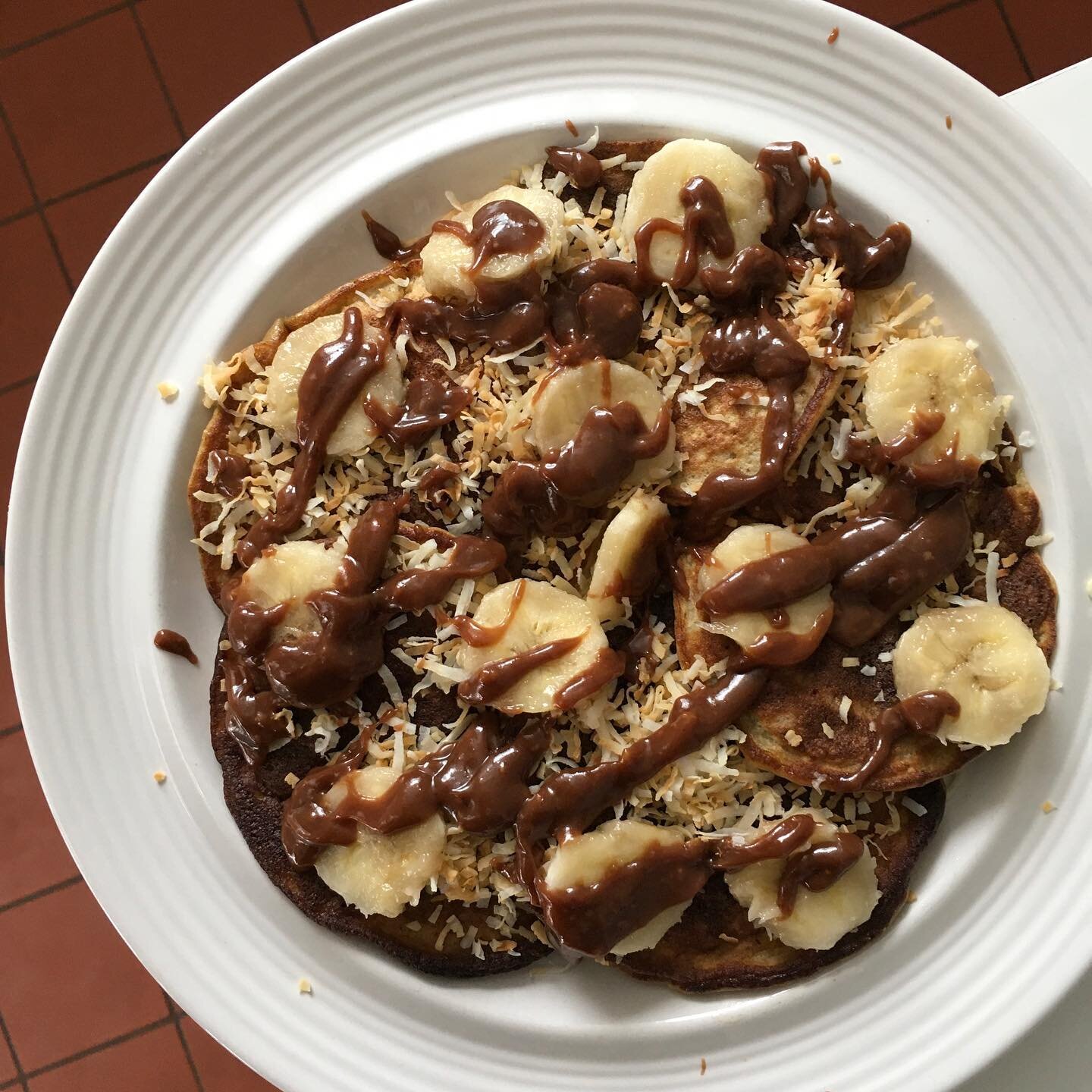 ooo baby u know i had to really send it for my final palmy sunday pancakes&hellip; absolutely abolished any health benefits of making them out of banners &amp; made a chocolate peanut butter sauce for the drizzle&hellip; also never again will i negle