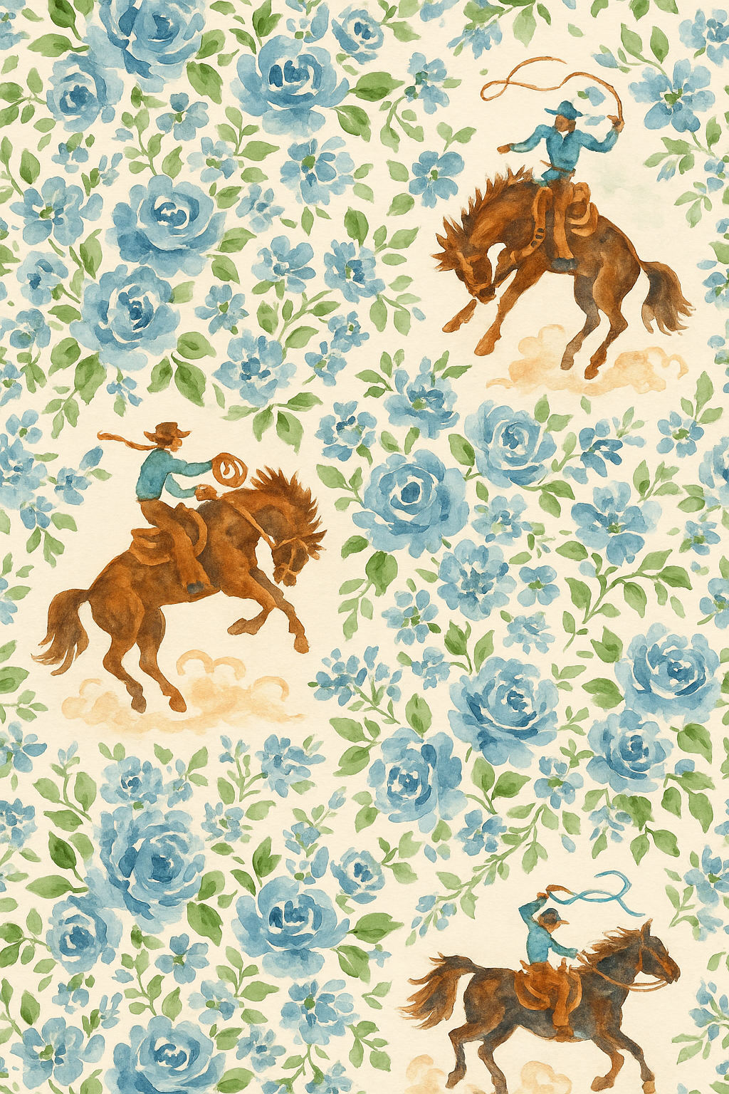 Watercolor Rodeo and Roses Pattern.png
