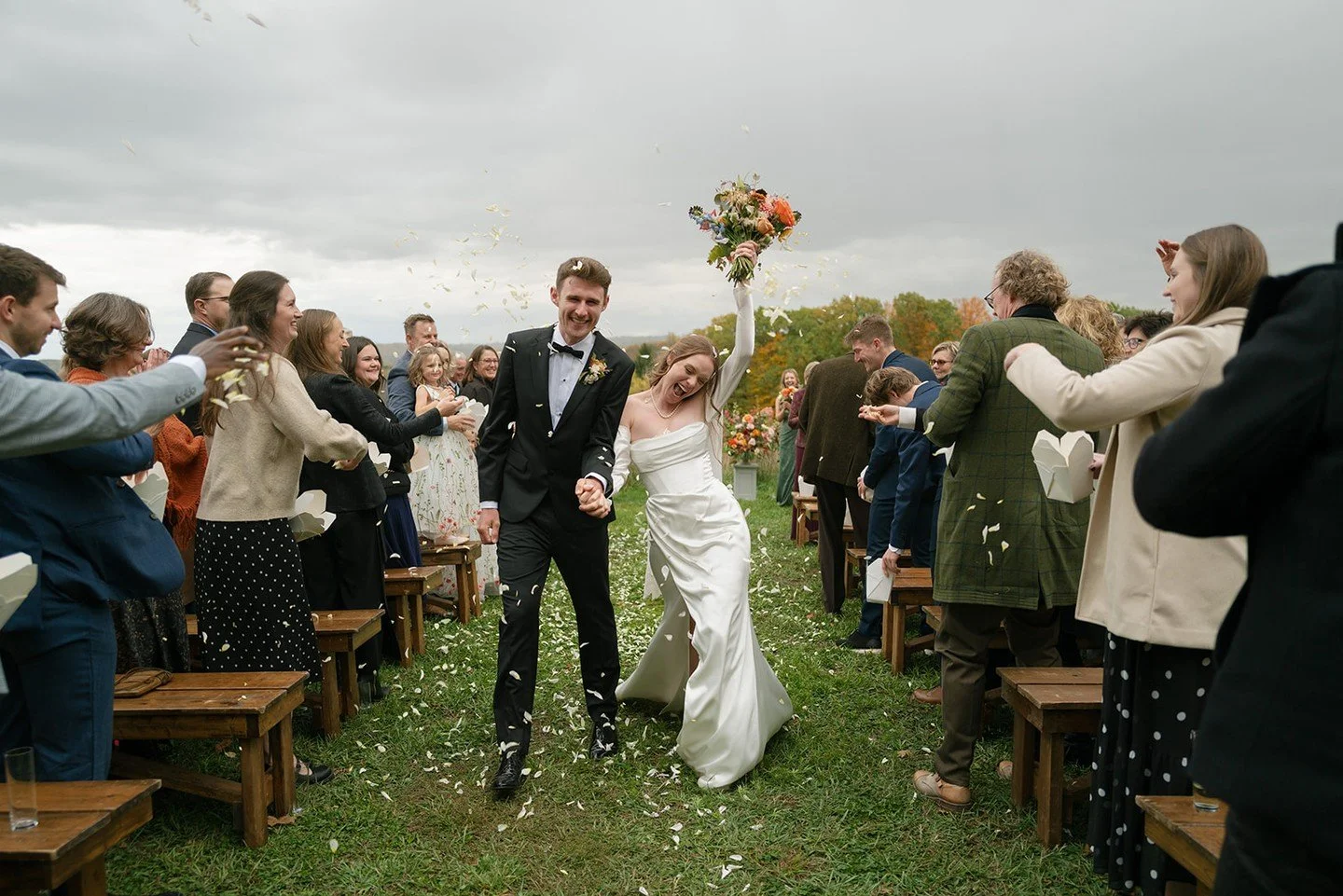 We love a flower toss exit from a ceremony! It&rsquo;s such a joyful, playful moment that instantly brings everyone together. Guests get to celebrate the couple in a hands-on way, petals float through the air creating a dreamy, romantic vibe, and it 