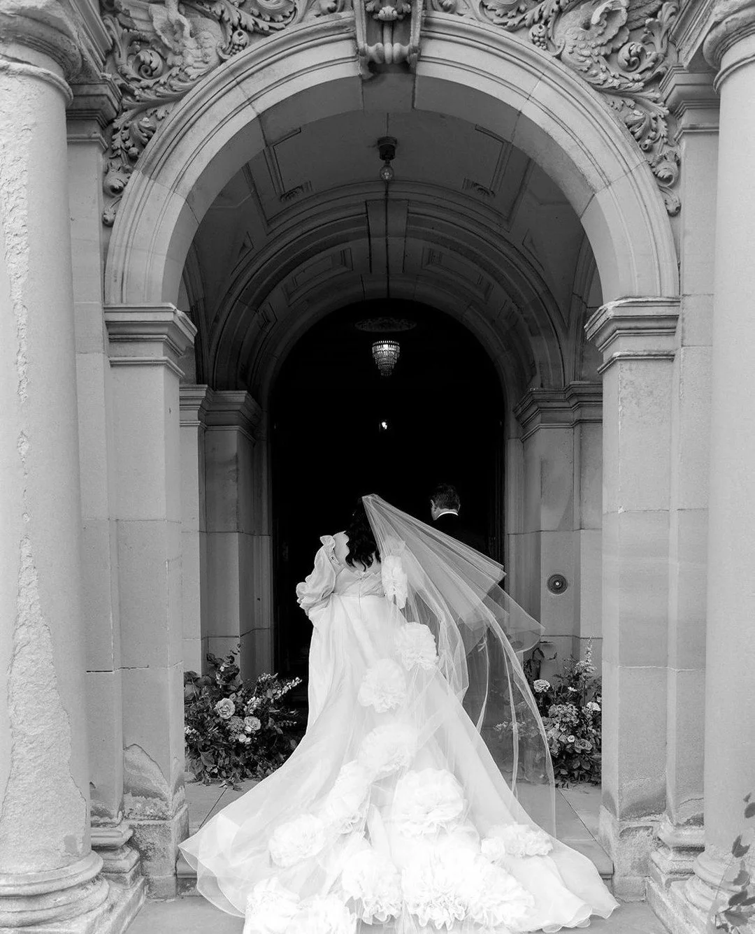 A moment for the veil 🙏✨ ⁠
⁠
When Paloma shared her Bridal look with us ahead of her big day, to say we  were beaming with joy would be an understatement. If ever a Bridal garment was made for a venue This Look - Gosford House 🤝⁠
⁠
Paloma wore this