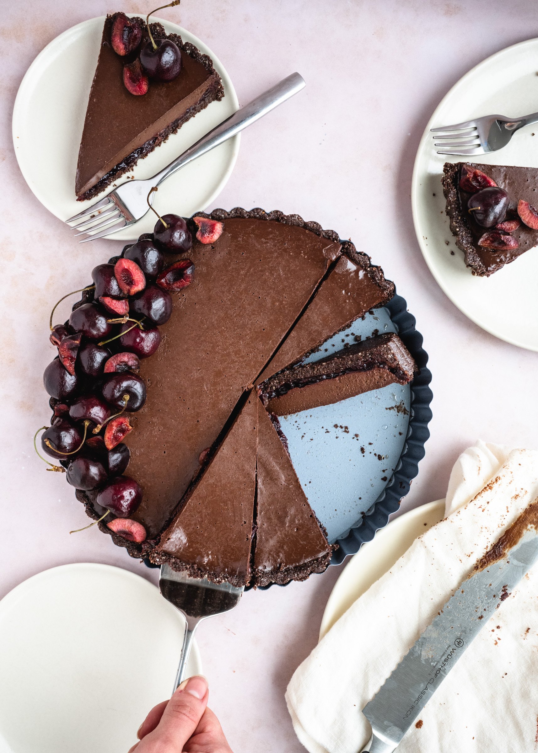 Vegan No-Bake Chocolate Cherry Tart (Black Forest-Inspired)