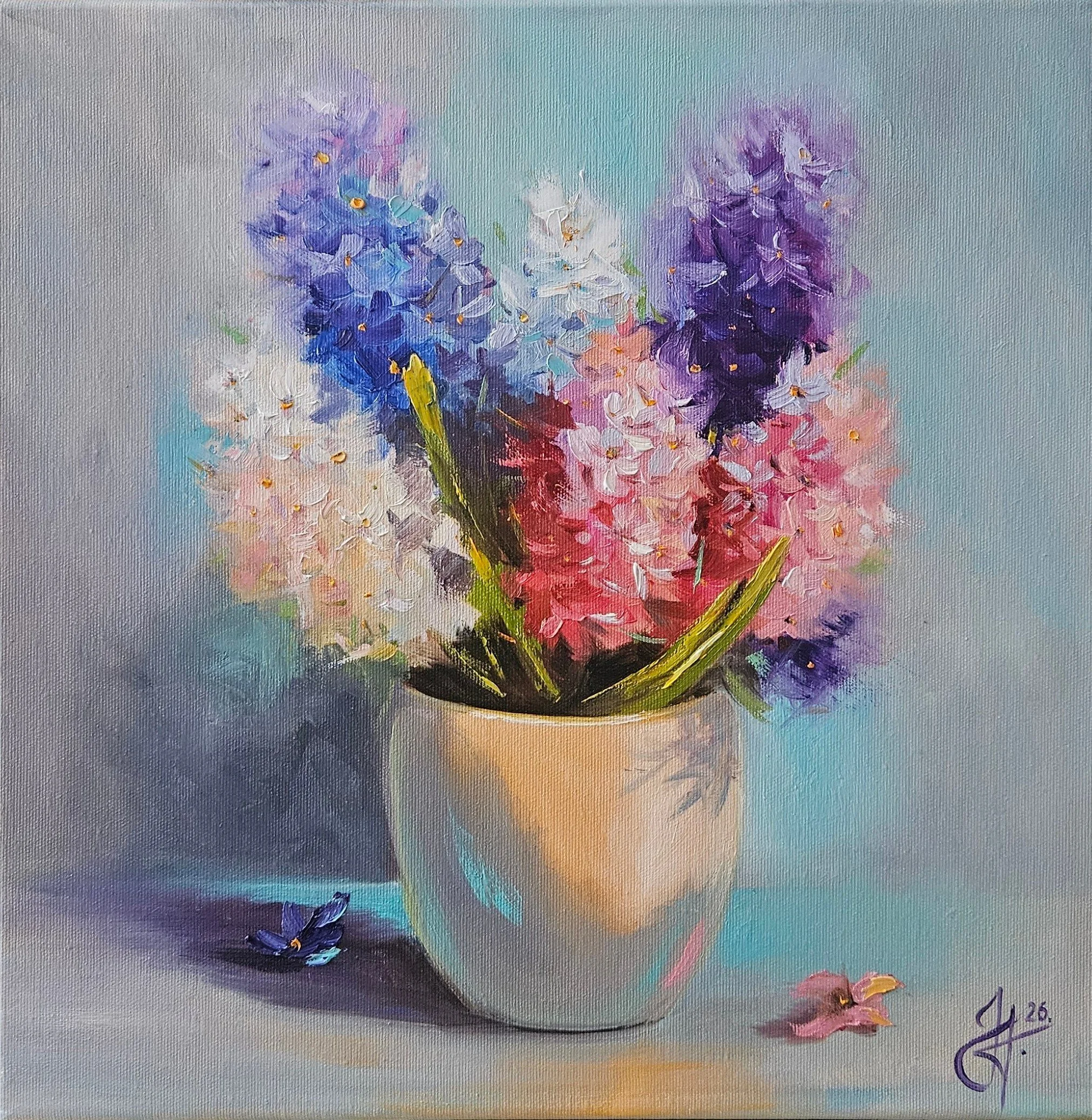 Obraz "Hyacinty"- rozmer 40x40 cm